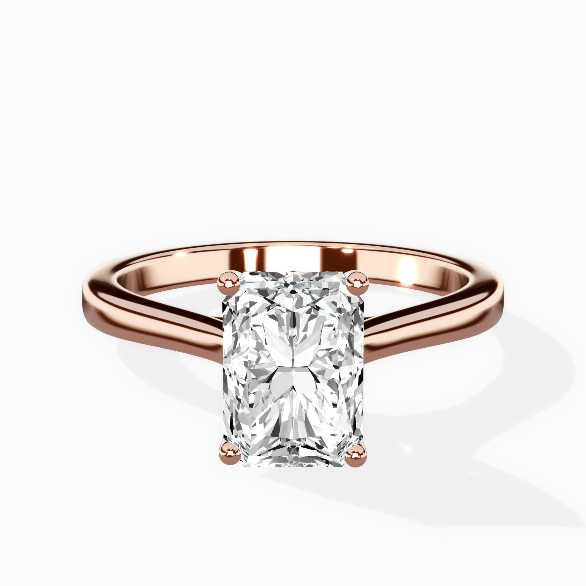 Floating Center Minimalist Solitaire Ring Engagement Ring - The Better Diamonds