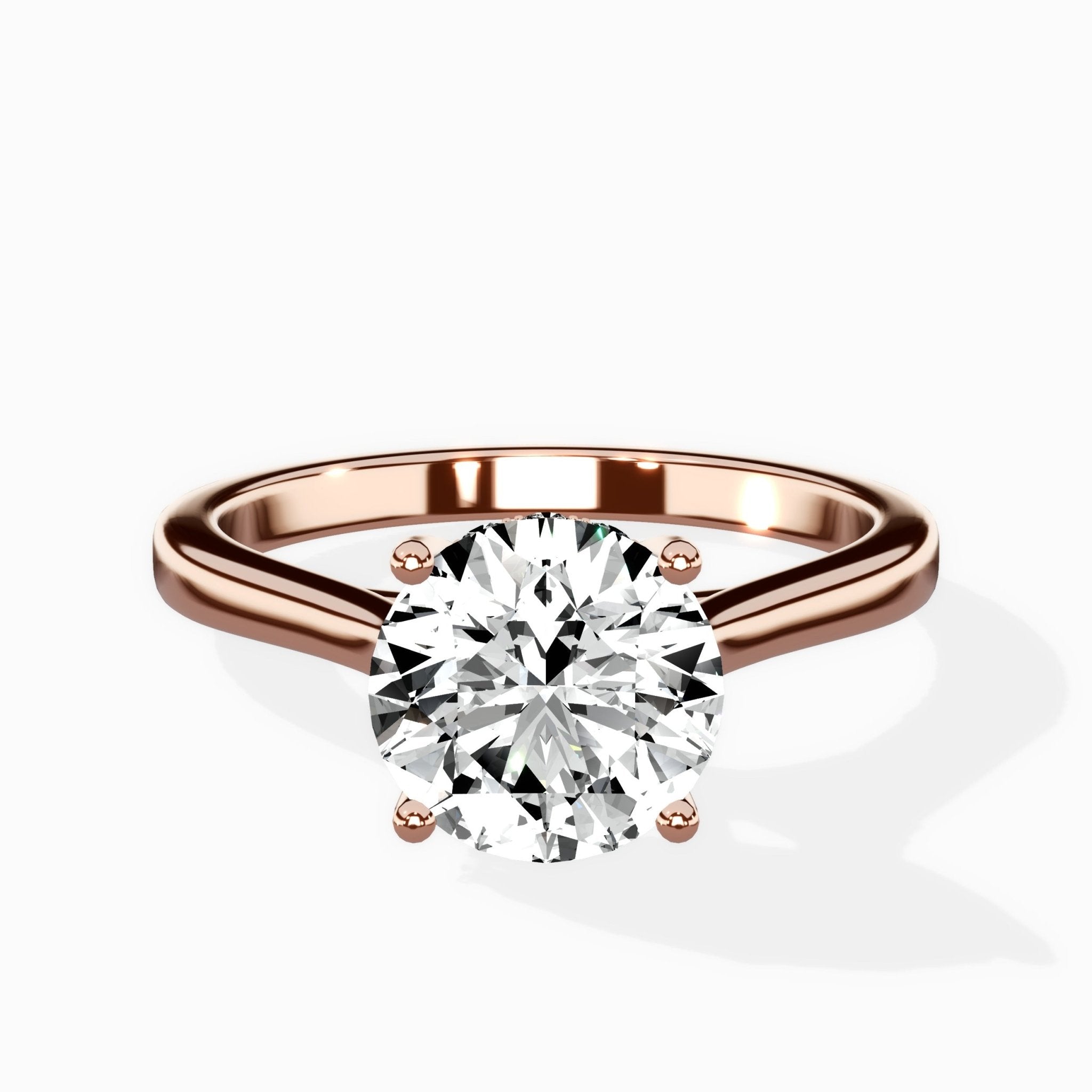 Floating Center Minimalist Solitaire Ring Engagement Ring - The Better Diamonds