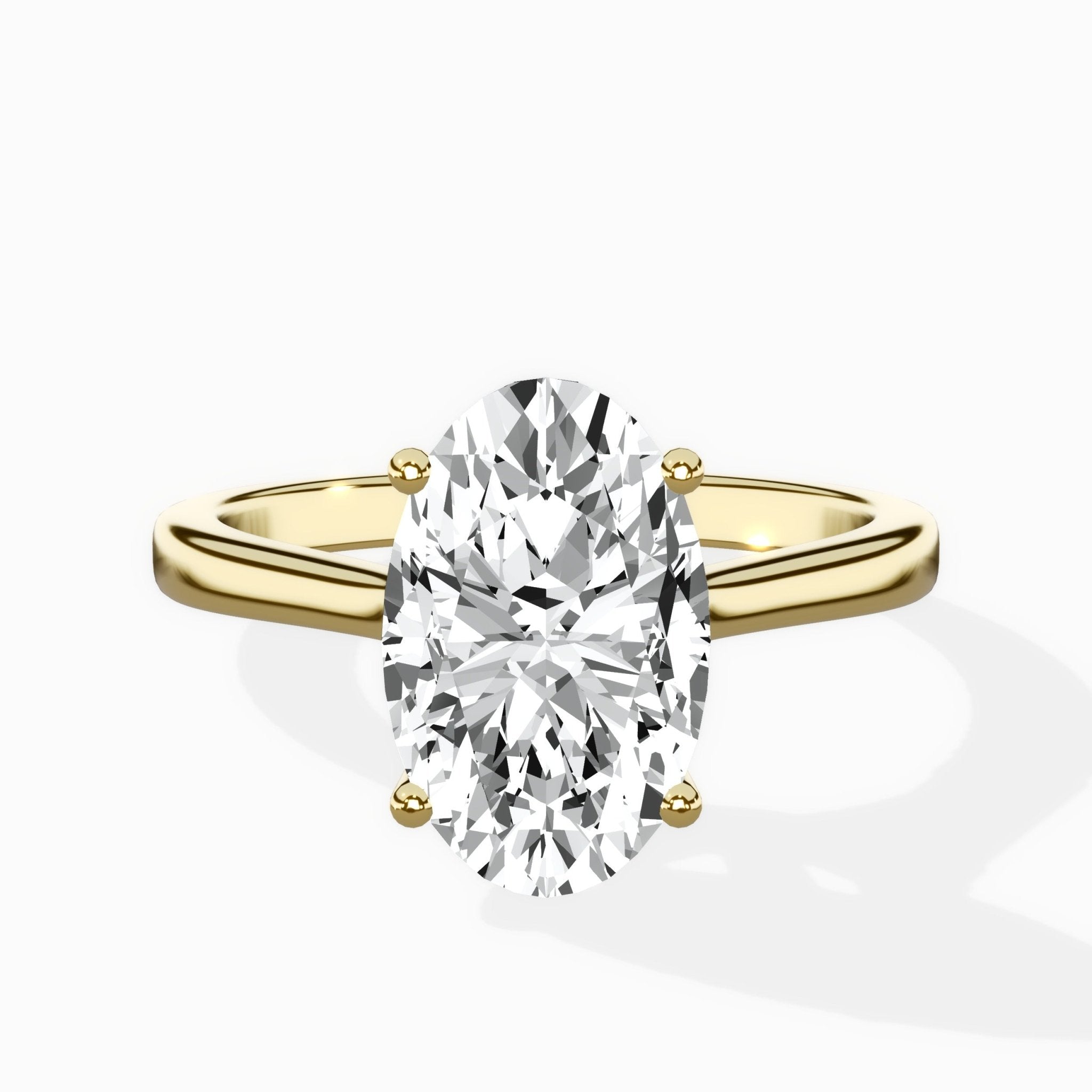 Floating Center Minimalist Solitaire Ring Engagement Ring - The Better Diamonds