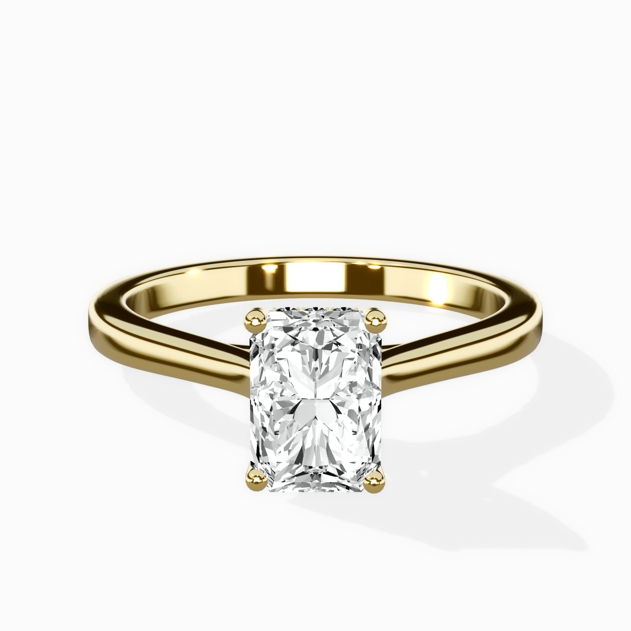 Floating Center Minimalist Solitaire Ring Engagement Ring - The Better Diamonds