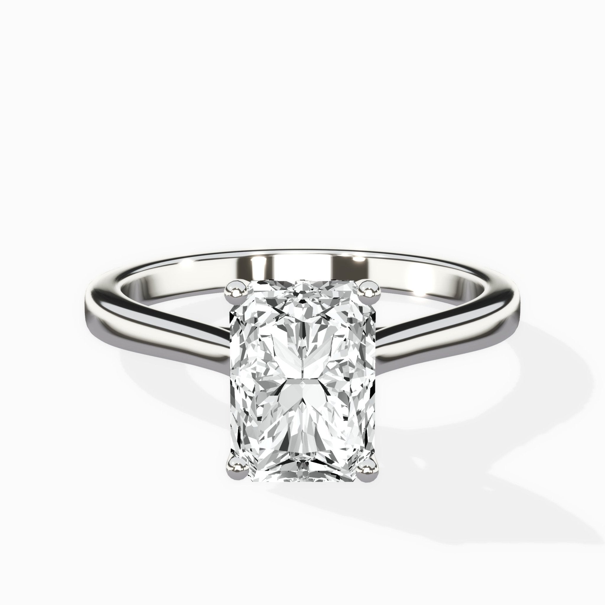 Floating Center Minimalist Solitaire Ring Engagement Ring - The Better Diamonds