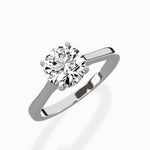 Floating Center Minimalist Solitaire Ring Engagement Ring - The Better Diamonds