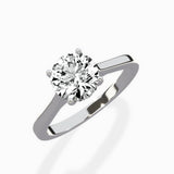 Floating Center Minimalist Solitaire Ring Engagement Ring - The Better Diamonds