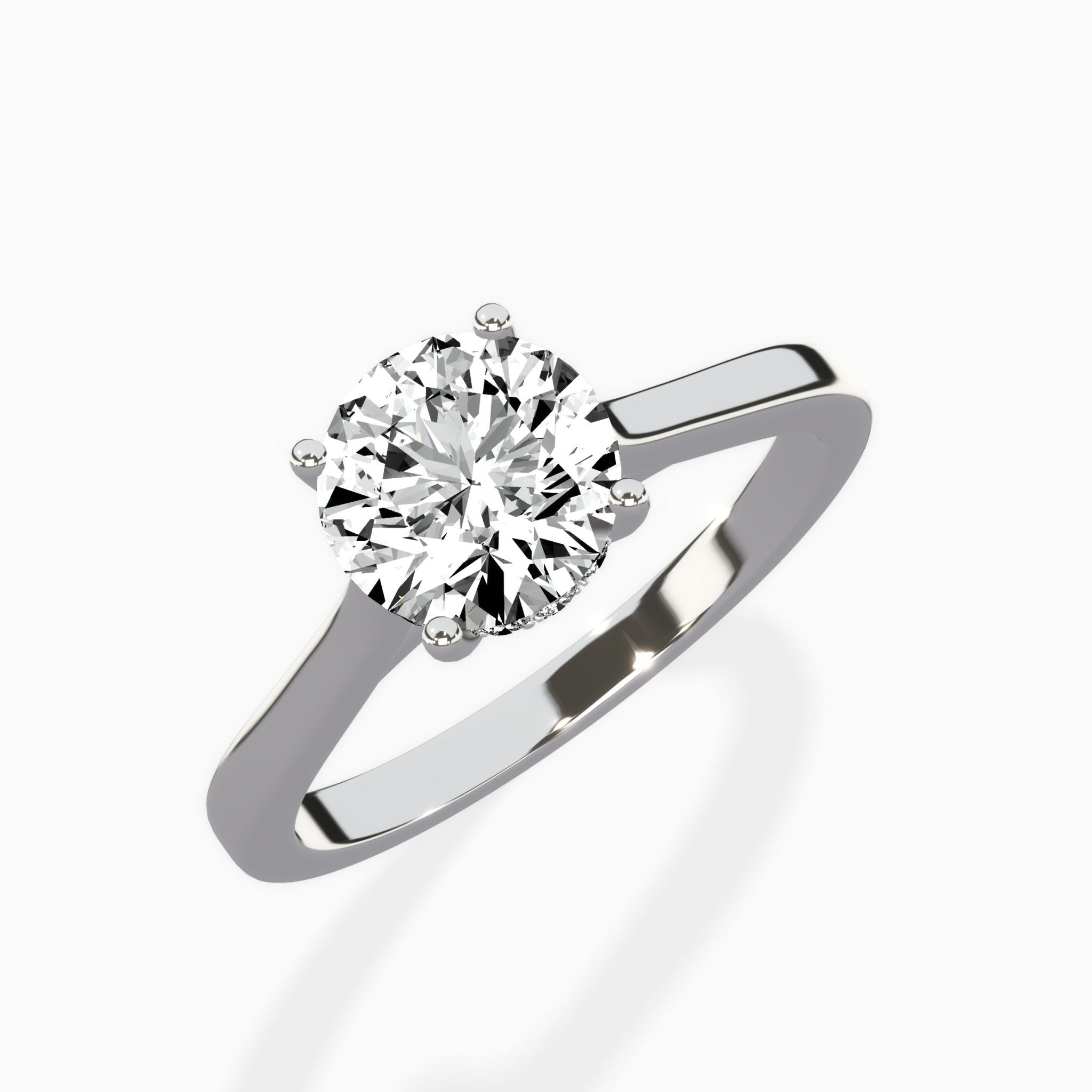 Floating Center Minimalist Solitaire Ring Engagement Ring - The Better Diamonds