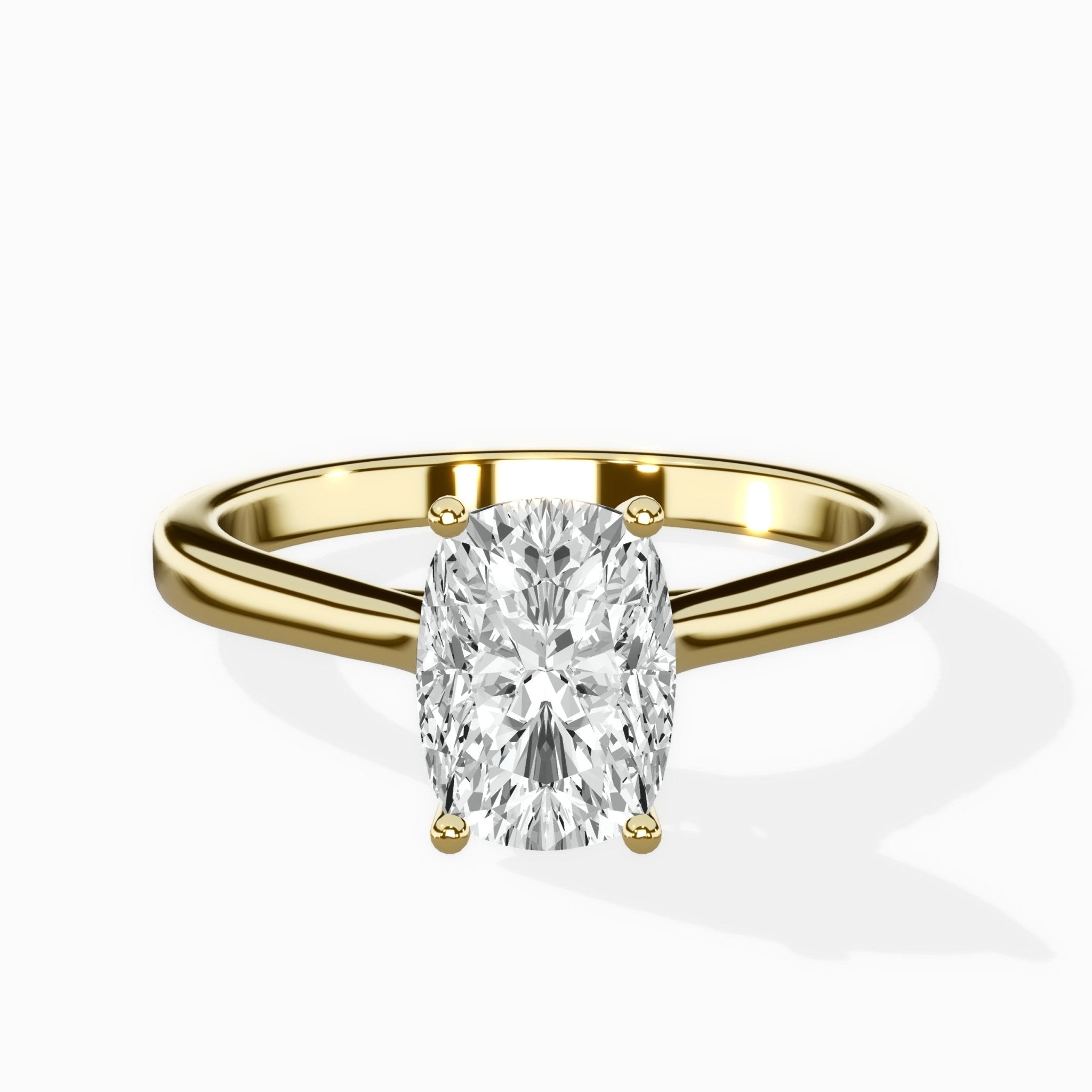 Floating Center Minimalist Solitaire Ring Engagement Ring - The Better Diamonds