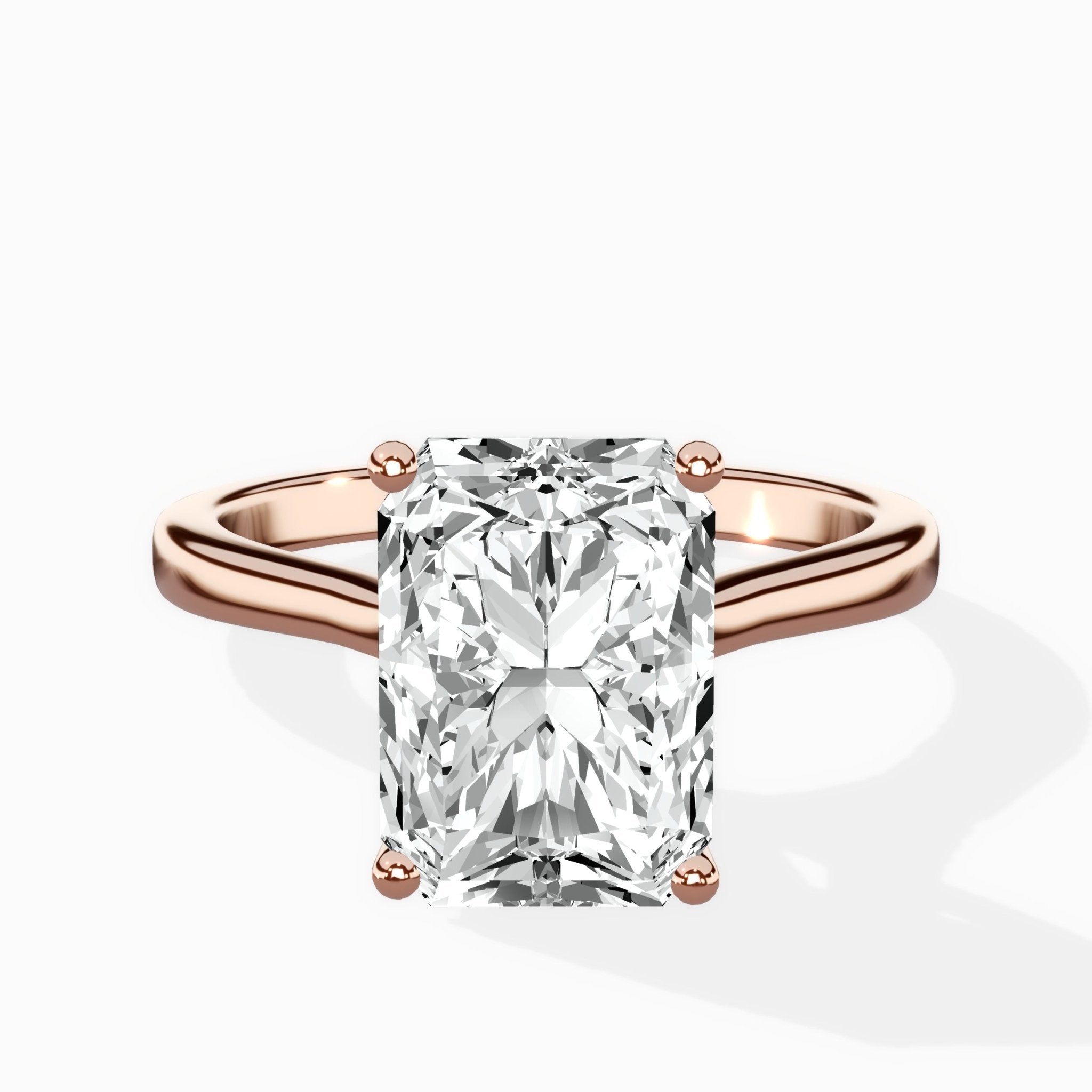 Floating Center Minimalist Solitaire Ring Engagement Ring - The Better Diamonds