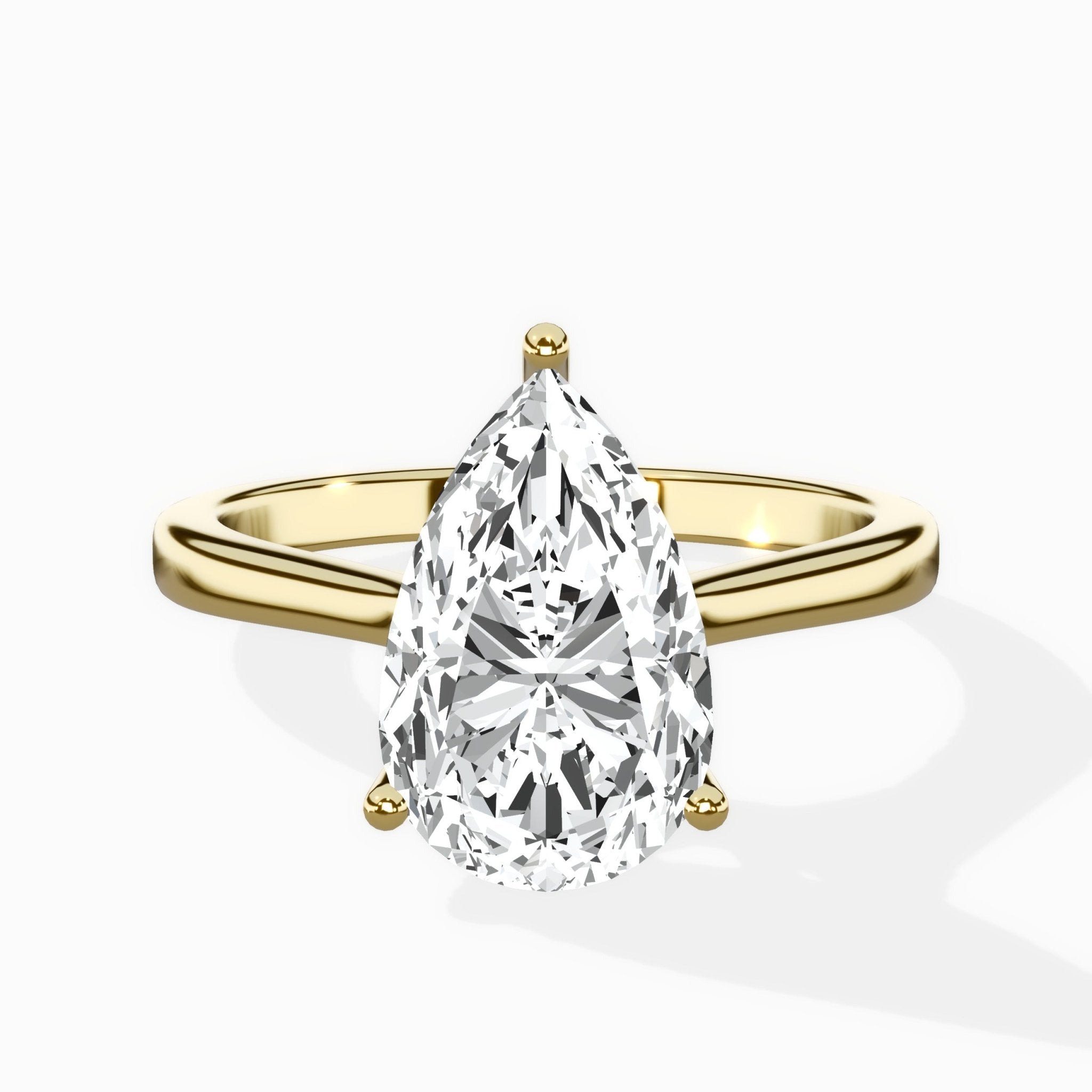 Floating Center Minimalist Solitaire Ring Engagement Ring - The Better Diamonds
