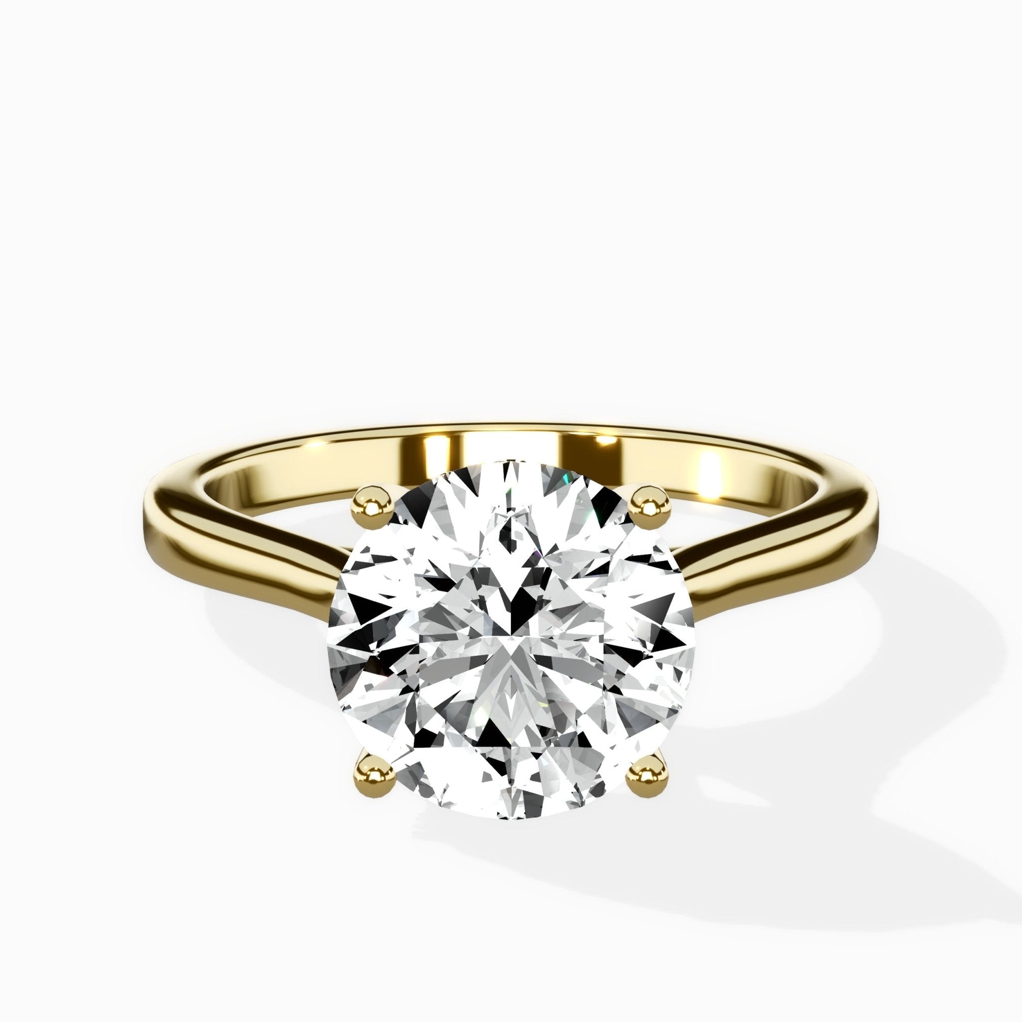 Floating Center Minimalist Solitaire Ring Engagement Ring - The Better Diamonds