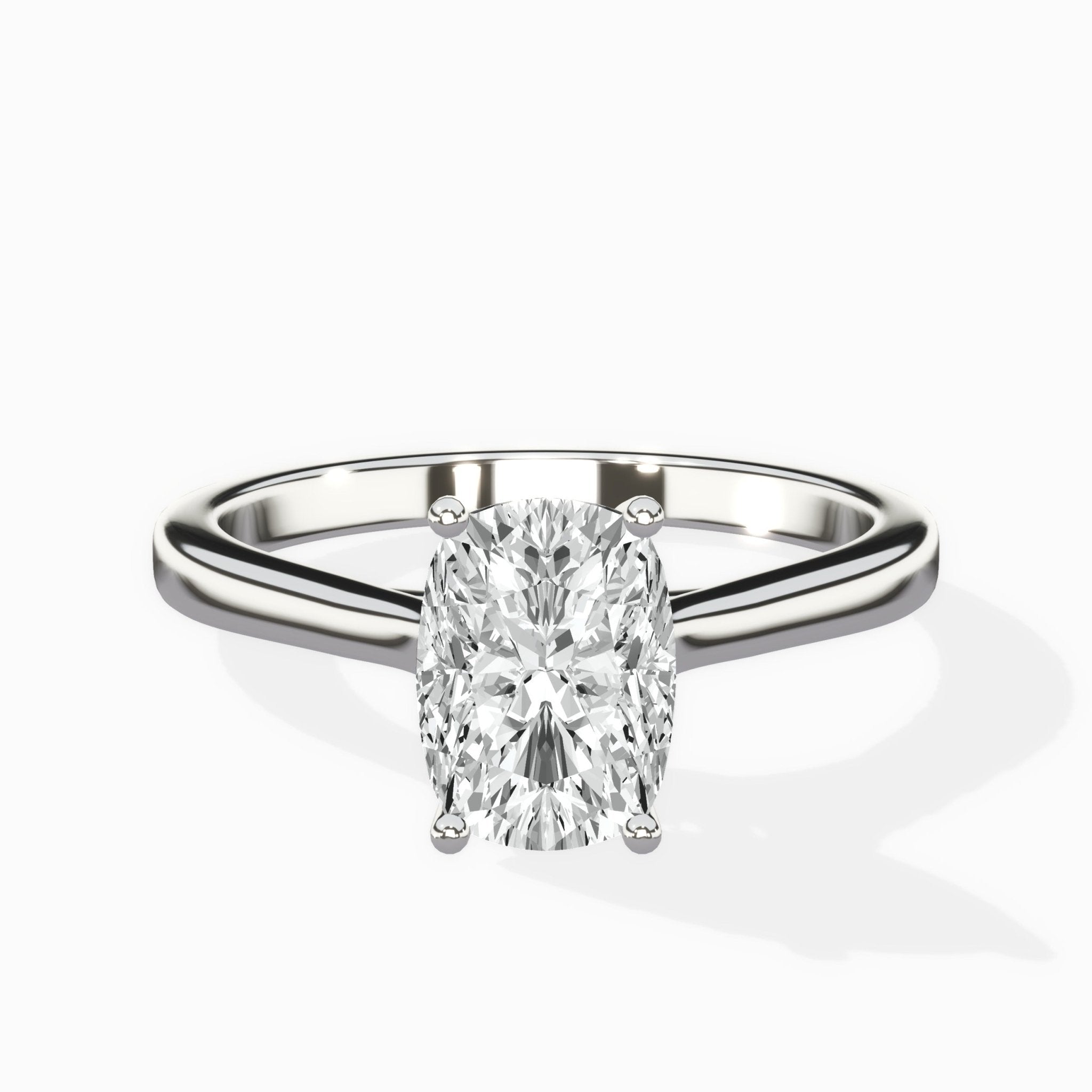 Floating Center Minimalist Solitaire Ring Engagement Ring - The Better Diamonds