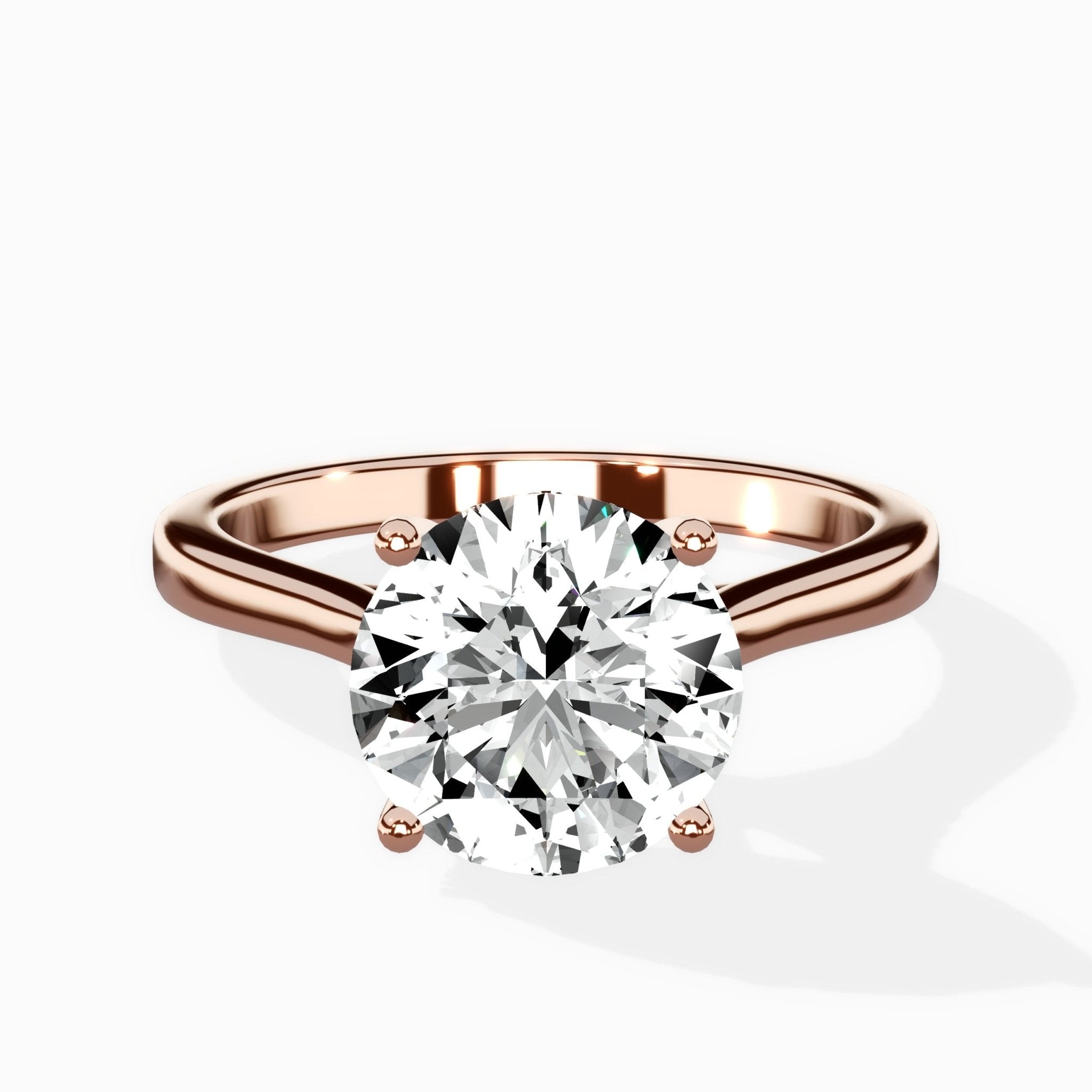 Floating Center Minimalist Solitaire Ring Engagement Ring - The Better Diamonds