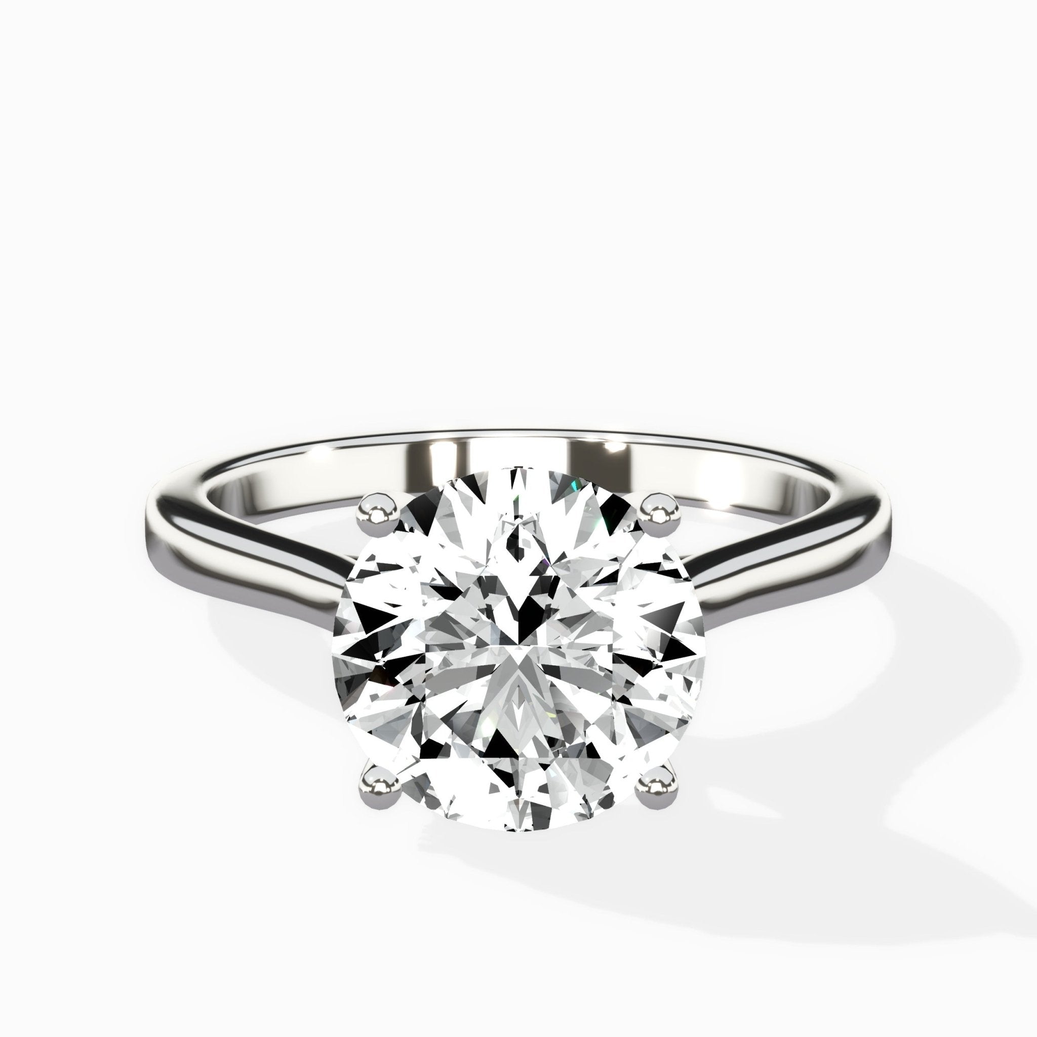 Floating Center Minimalist Solitaire Ring Engagement Ring - The Better Diamonds
