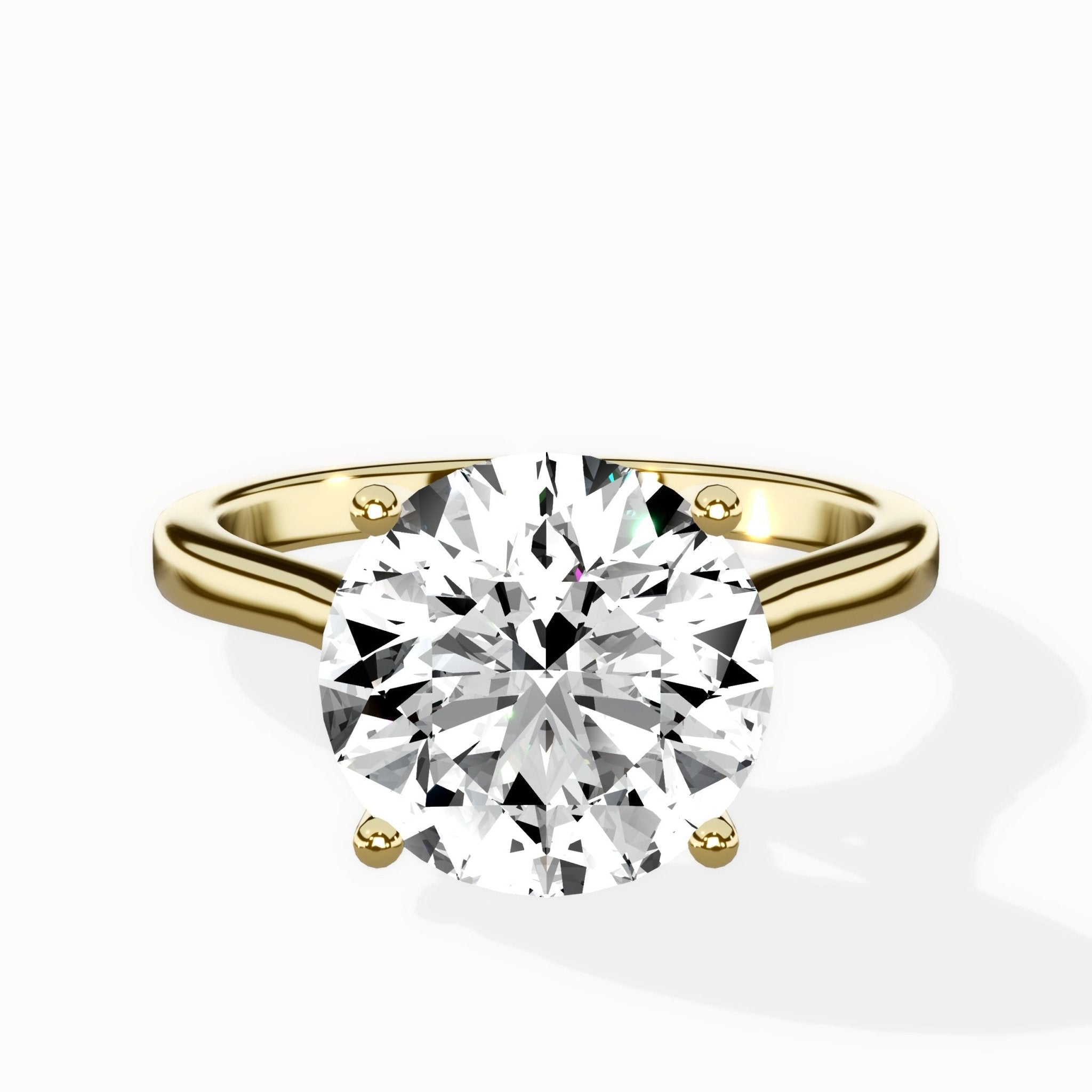 Floating Center Minimalist Solitaire Ring Engagement Ring - The Better Diamonds