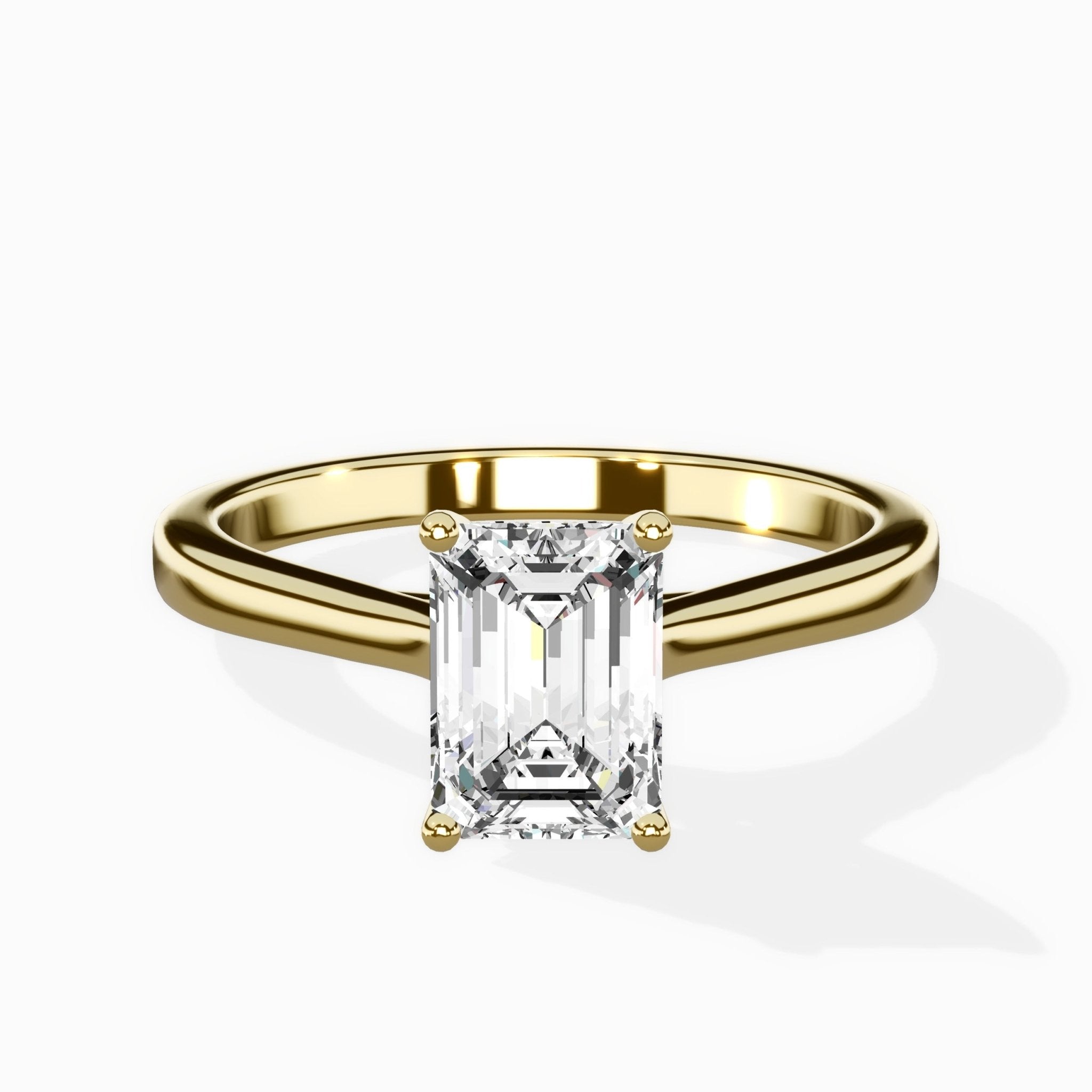 Floating Center Minimalist Solitaire Ring Engagement Ring - The Better Diamonds