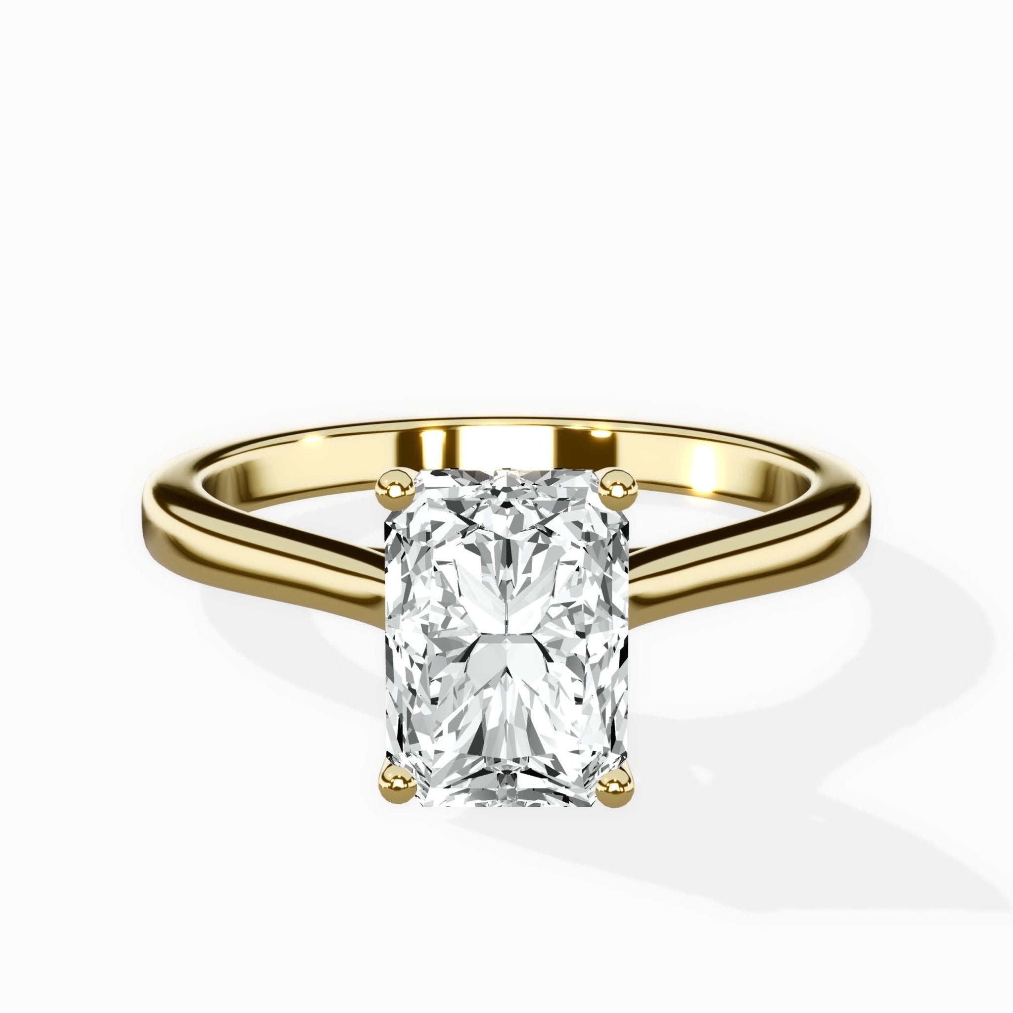Floating Center Minimalist Solitaire Ring Engagement Ring - The Better Diamonds