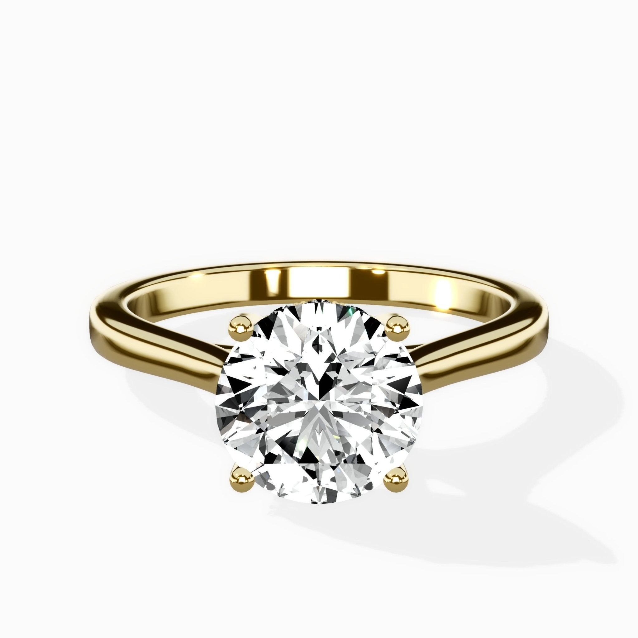 Floating Center Minimalist Solitaire Ring Engagement Ring - The Better Diamonds