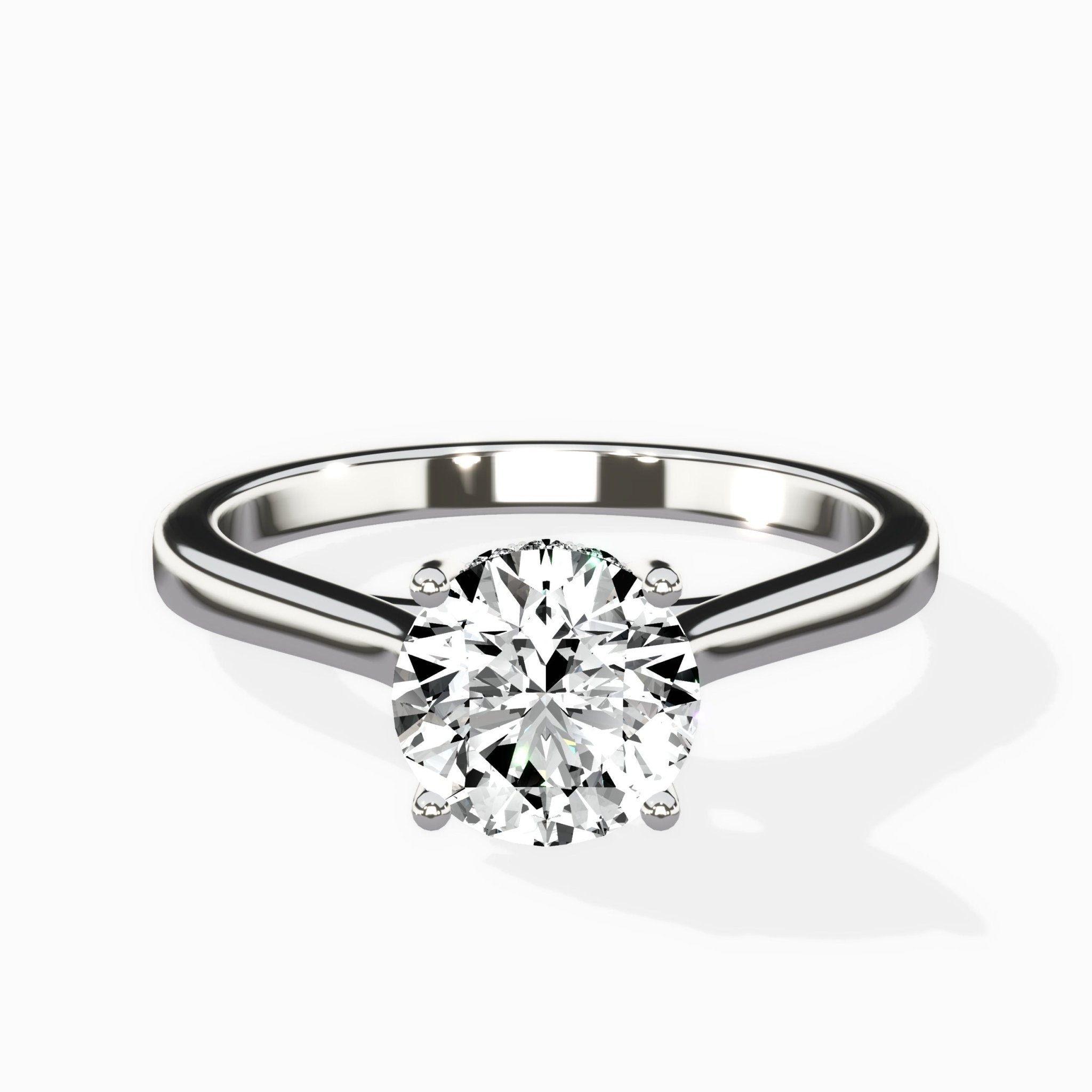 Floating Center Minimalist Solitaire Ring Engagement Ring - The Better Diamonds