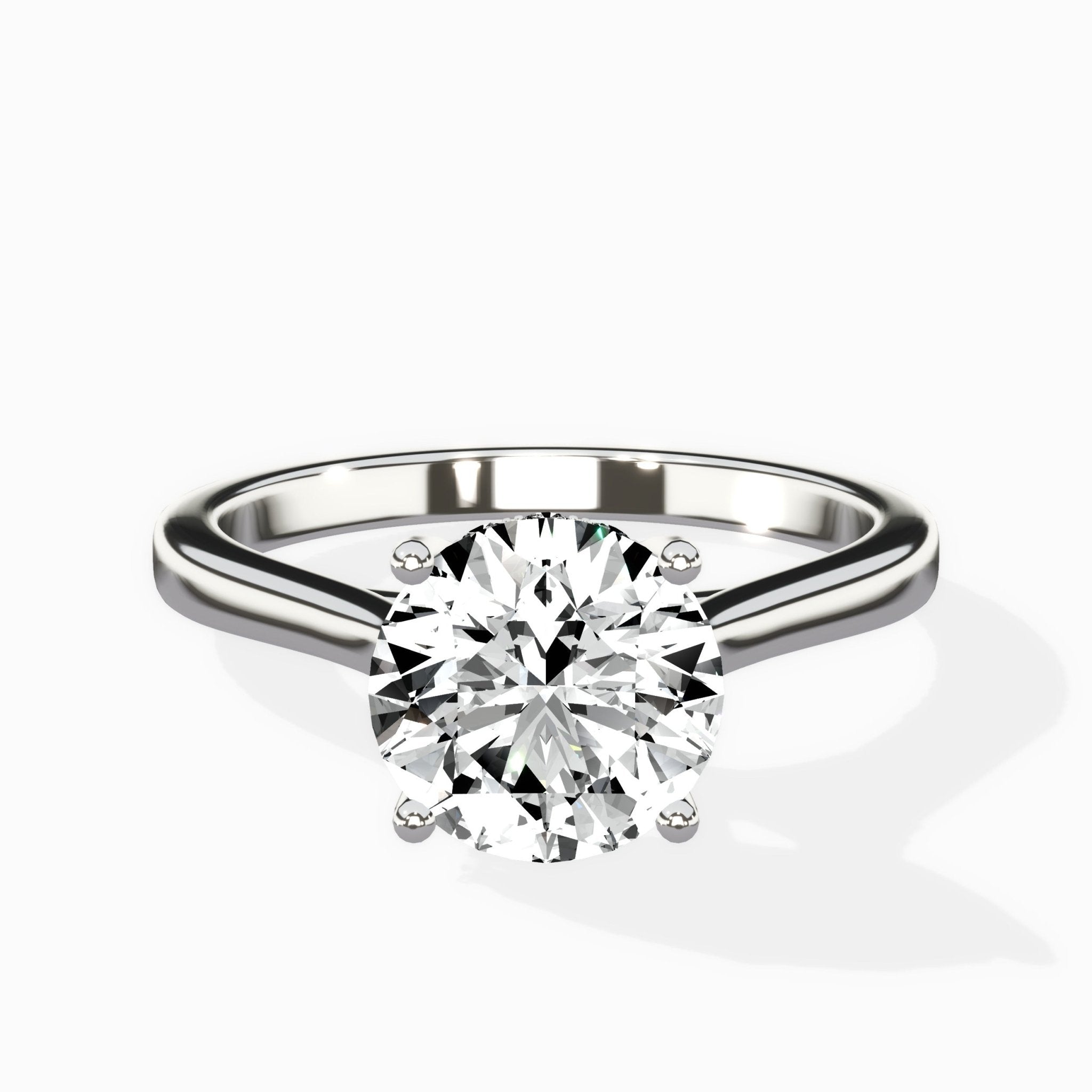 Floating Center Minimalist Solitaire Ring Engagement Ring - The Better Diamonds