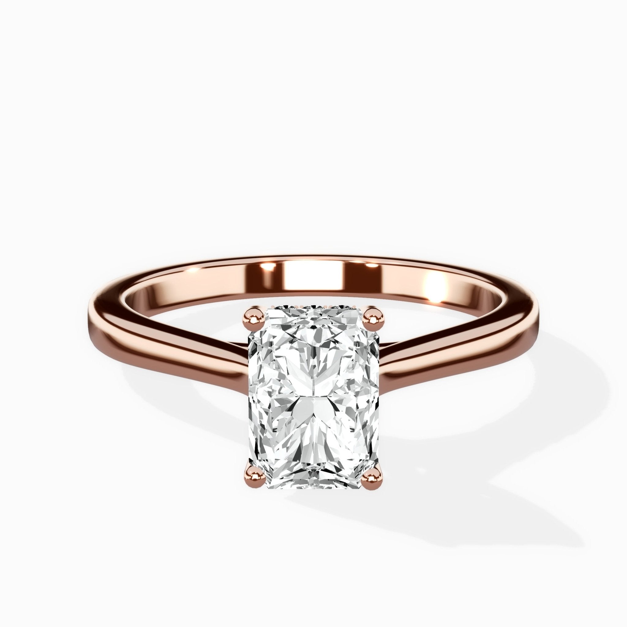 Floating Center Minimalist Solitaire Ring Engagement Ring - The Better Diamonds