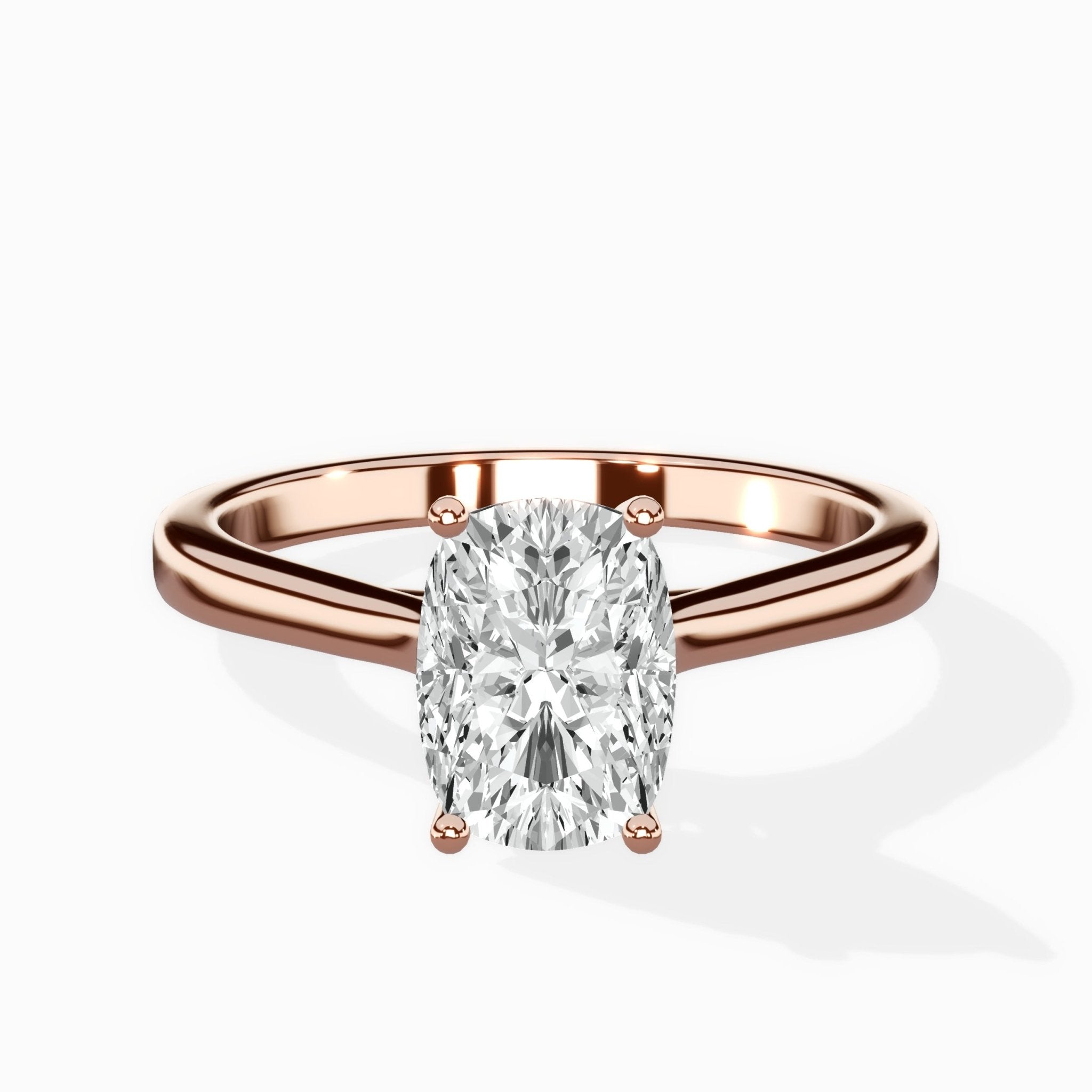 Floating Center Minimalist Solitaire Ring Engagement Ring - The Better Diamonds