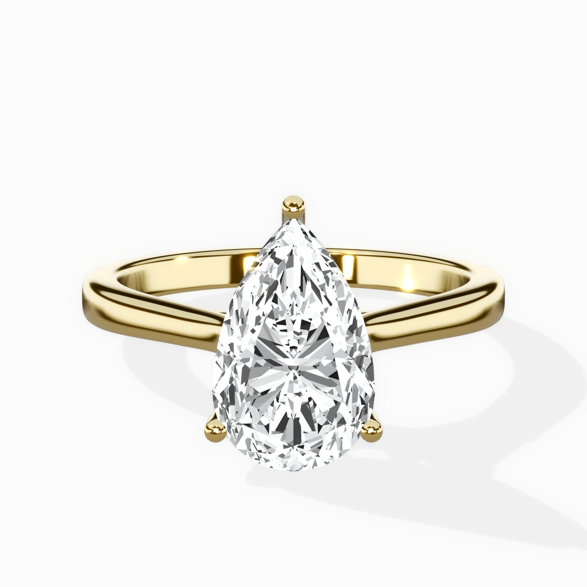 Floating Center Minimalist Solitaire Ring Engagement Ring - The Better Diamonds
