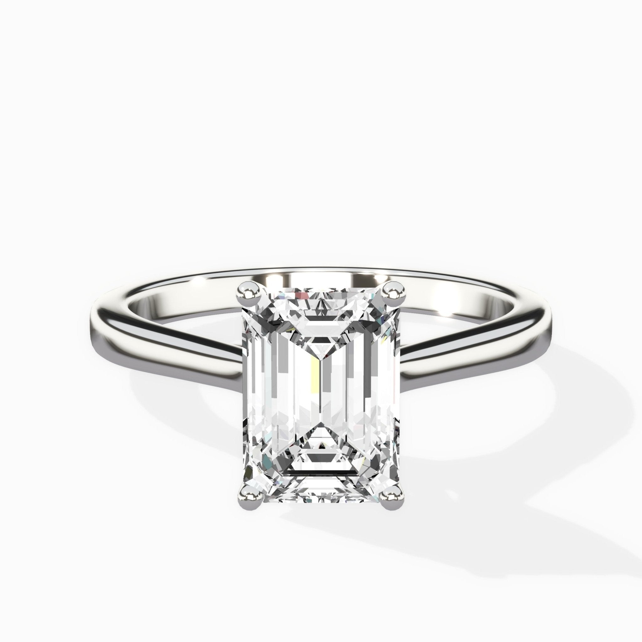 Floating Center Minimalist Solitaire Ring Engagement Ring - The Better Diamonds