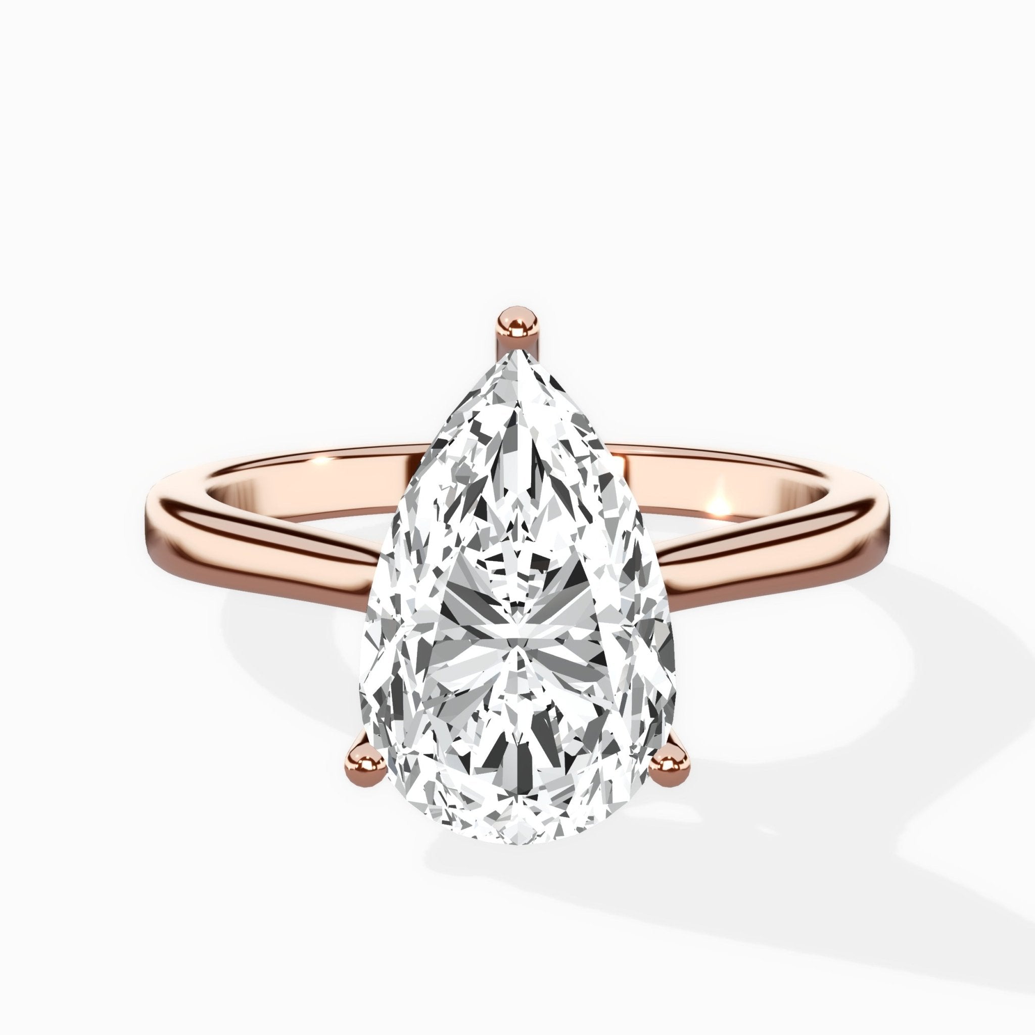Floating Center Minimalist Solitaire Ring Engagement Ring - The Better Diamonds