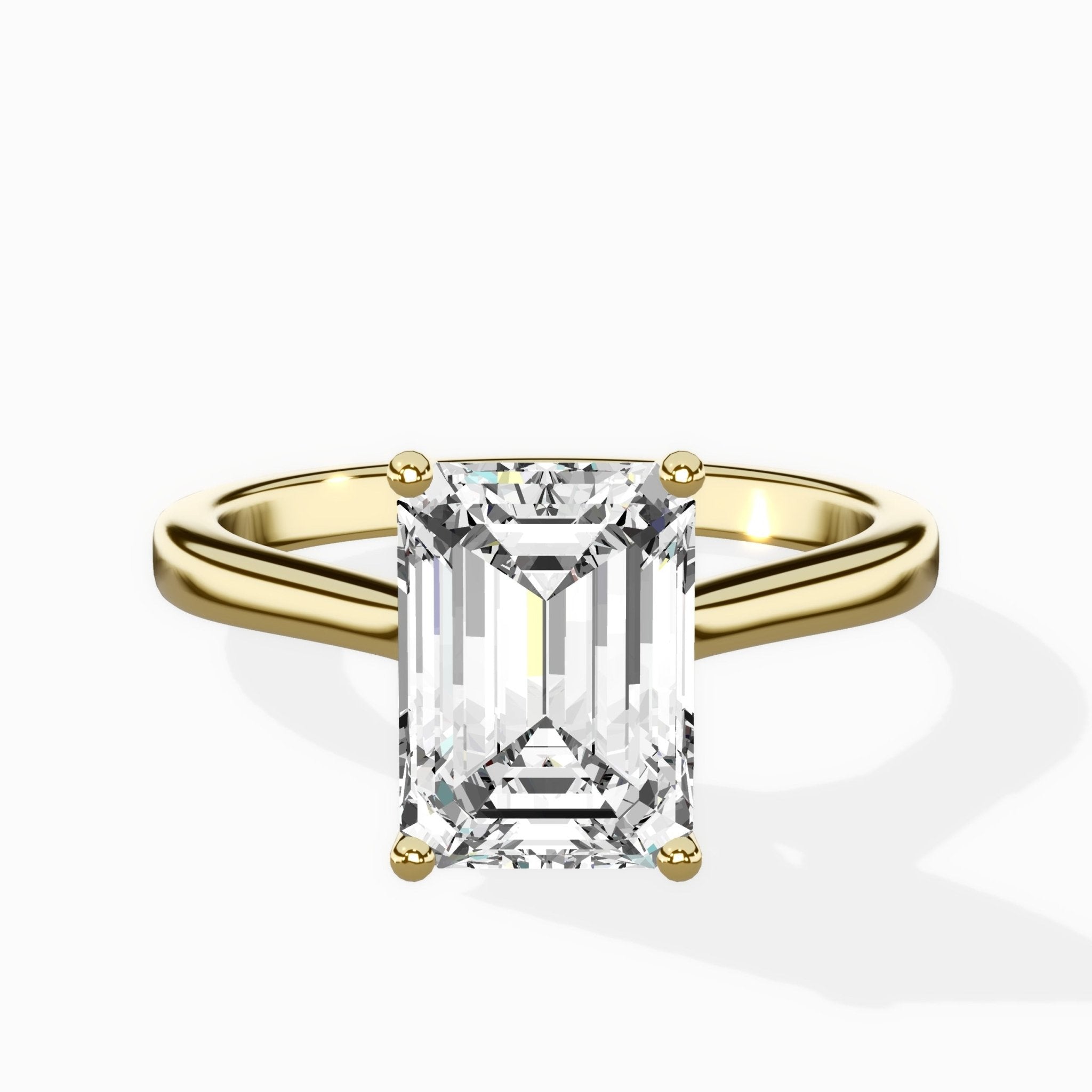 Floating Center Minimalist Solitaire Ring Engagement Ring - The Better Diamonds