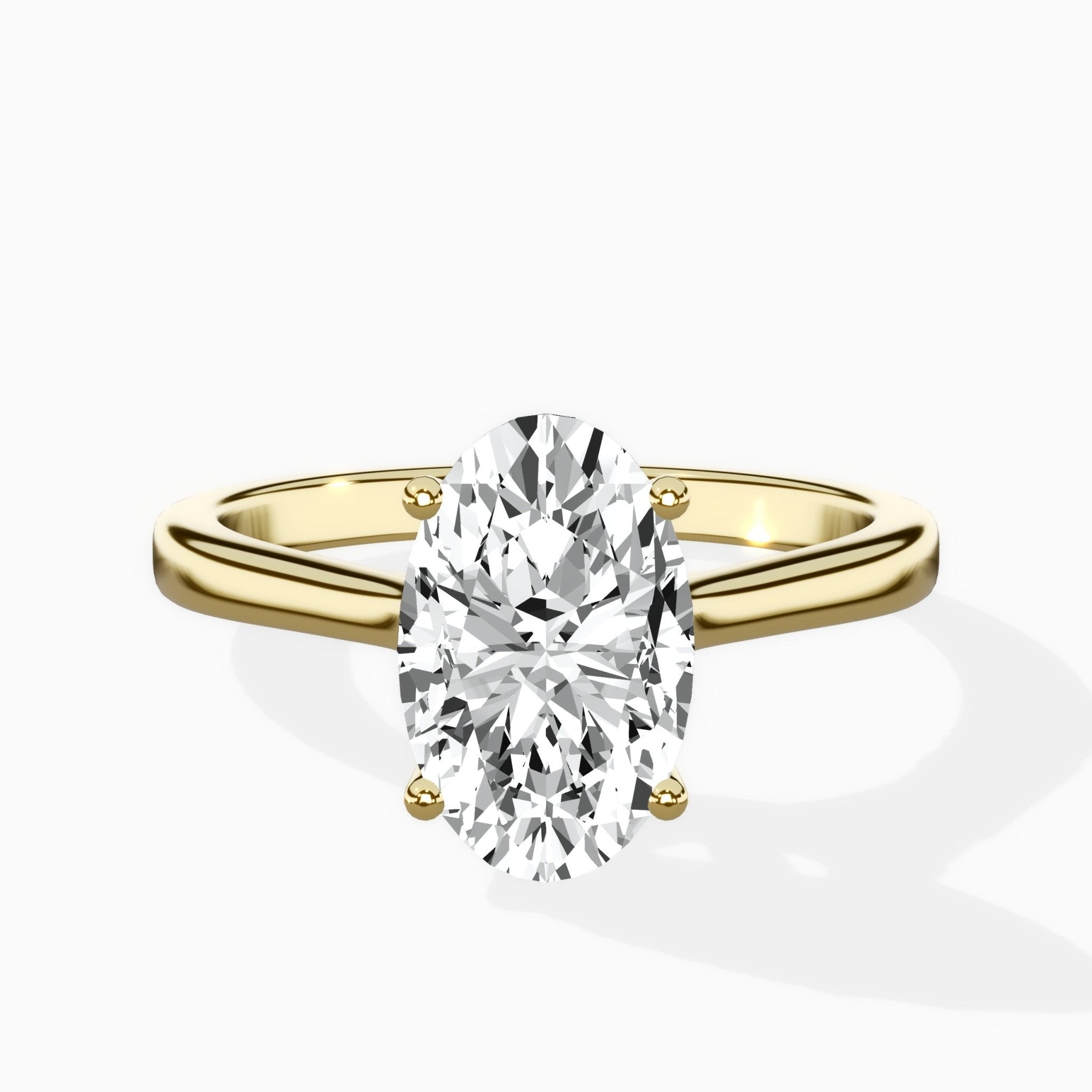 Floating Center Minimalist Solitaire Ring Engagement Ring - The Better Diamonds