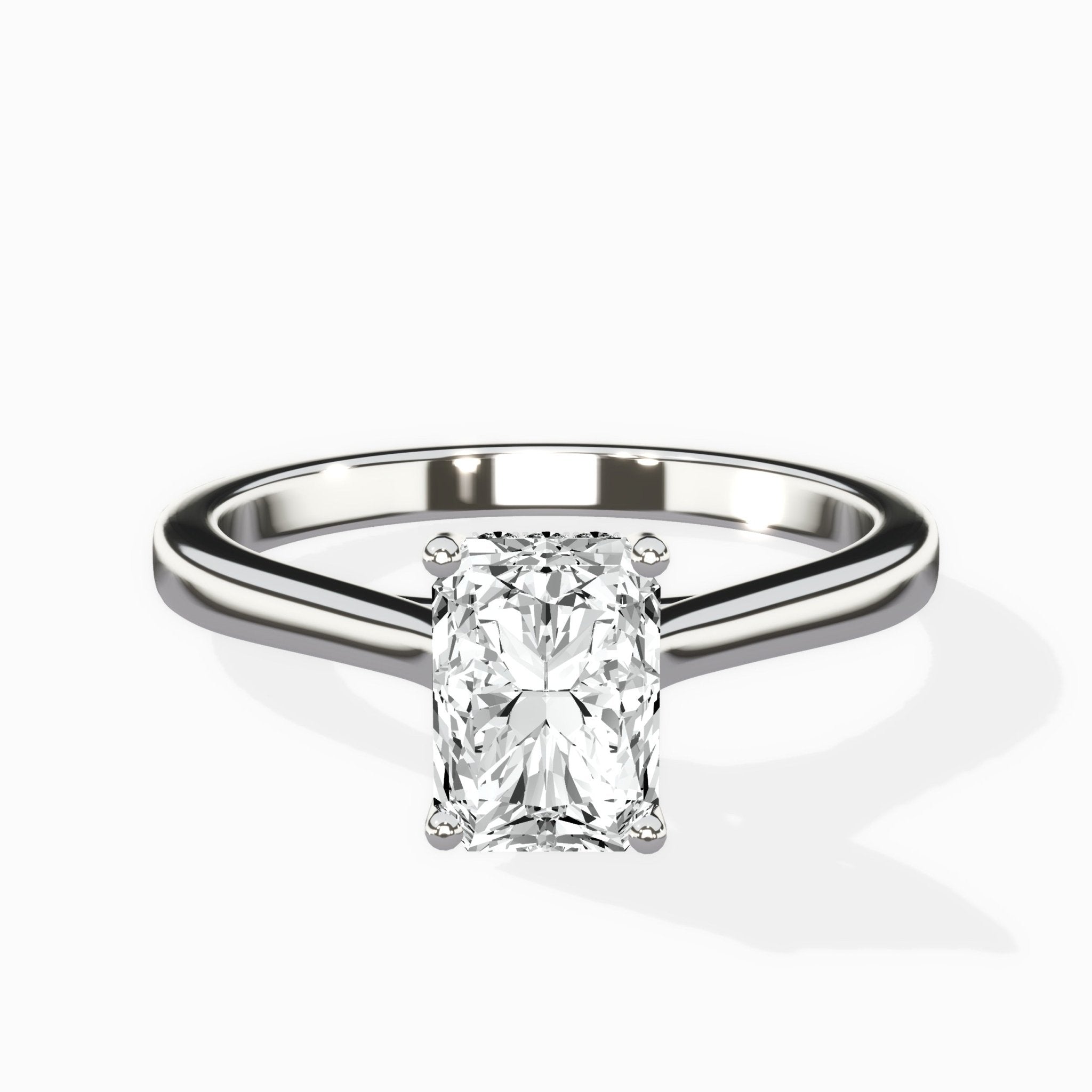 Floating Center Minimalist Solitaire Ring Engagement Ring - The Better Diamonds
