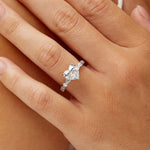 Vintage Solitaire Heart Engagement Ring in White Gold