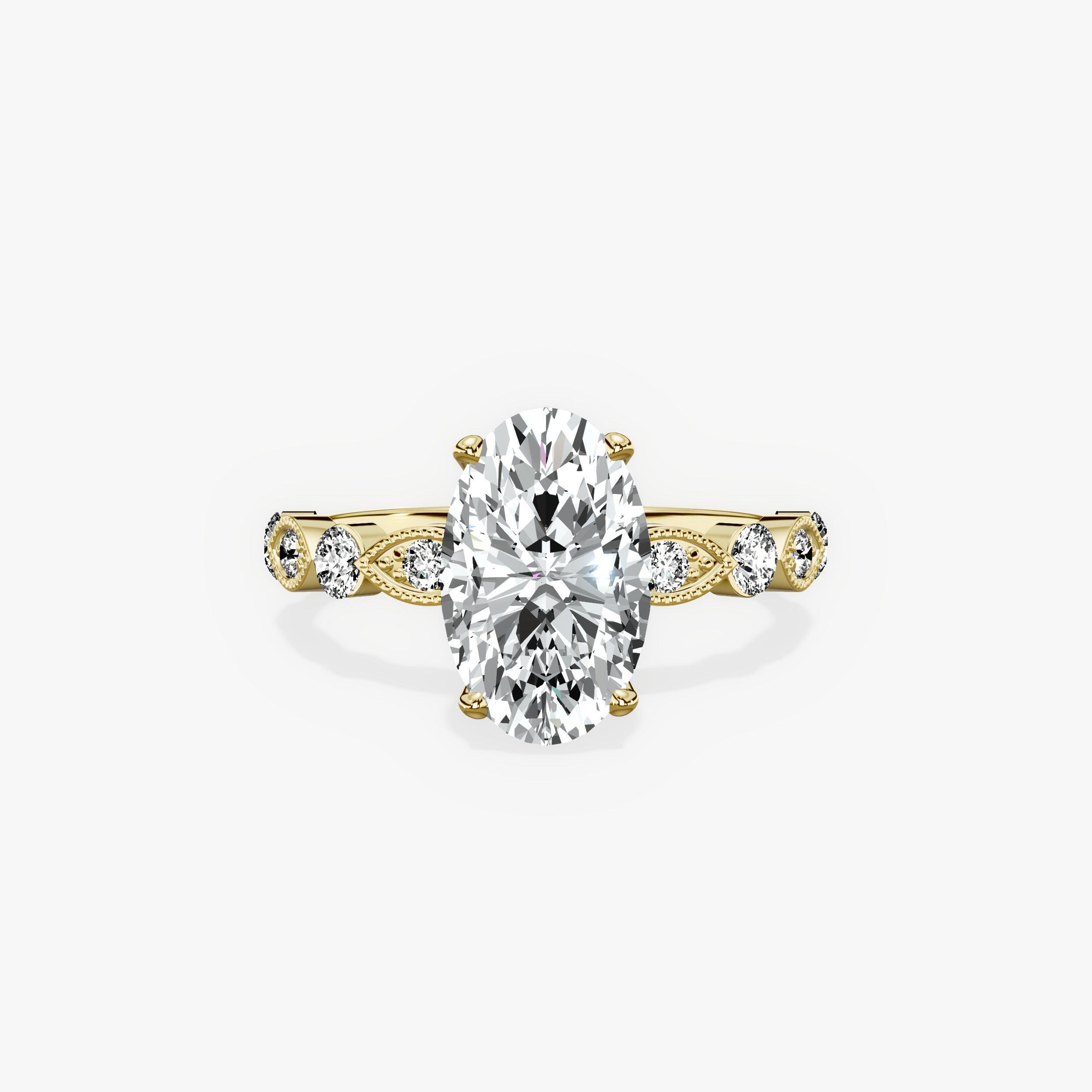 Vintage Solitaire Oval Engagement Ring in Yellow Gold