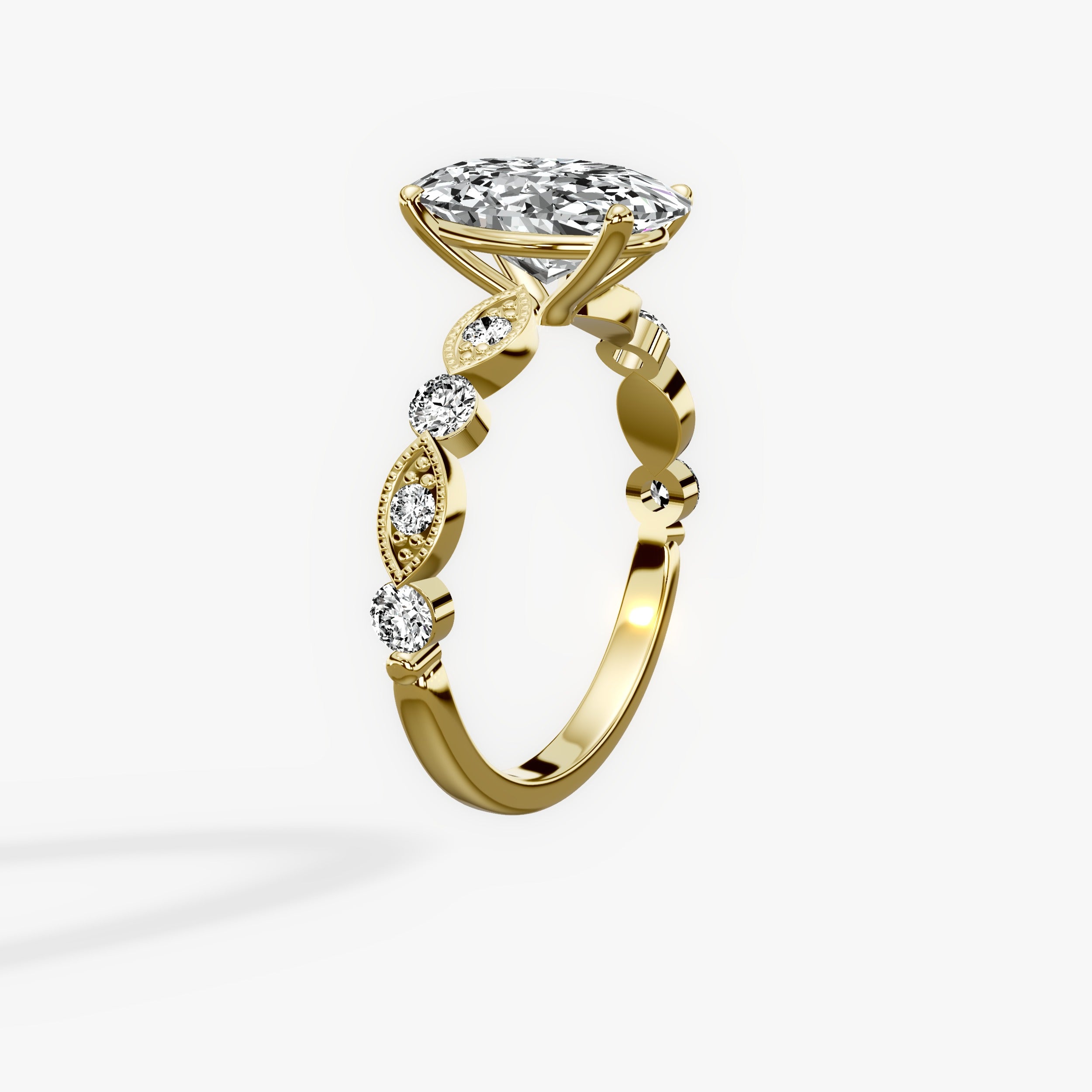 Vintage Solitaire Oval Engagement Ring in Yellow Gold