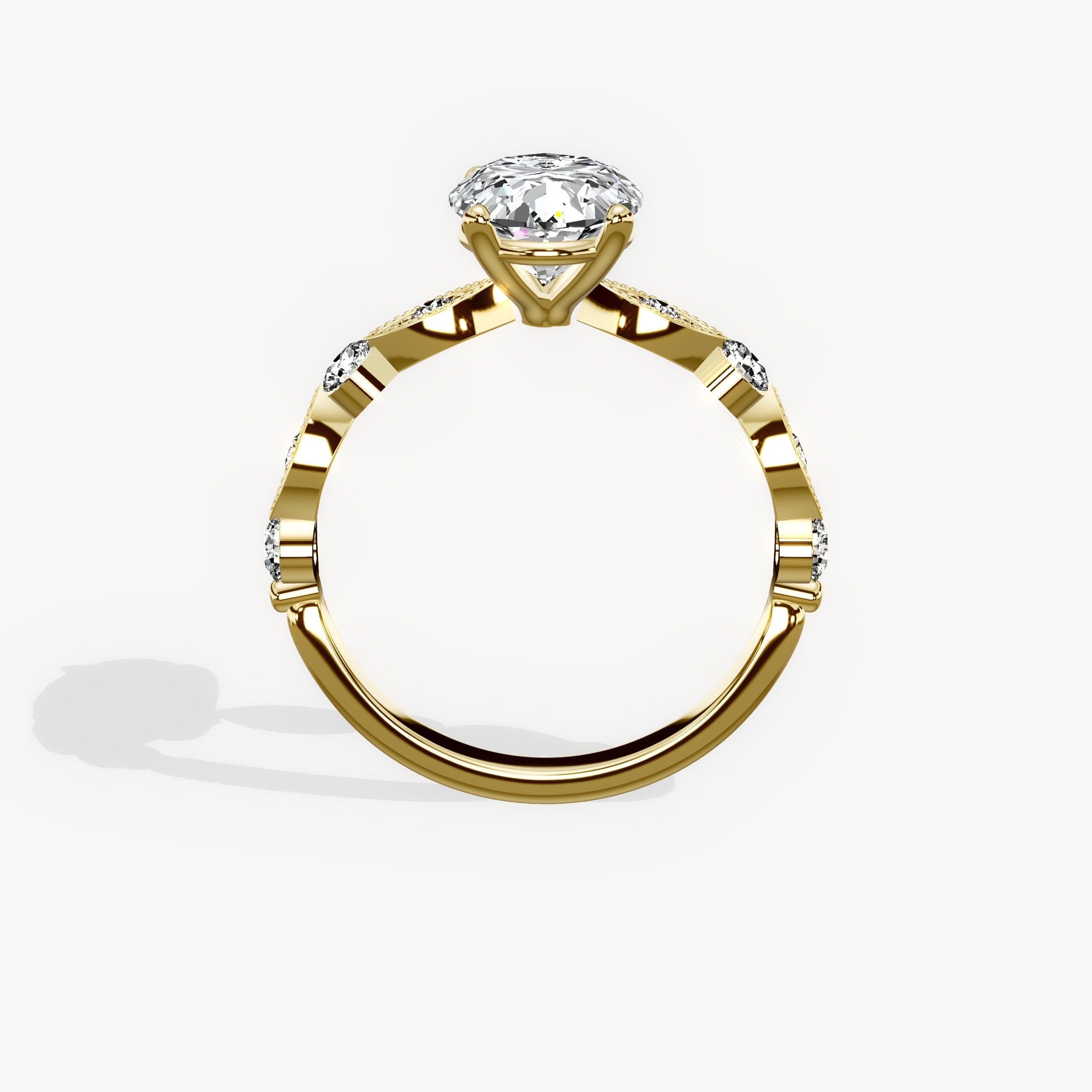 Vintage Solitaire Oval Engagement Ring in Yellow Gold