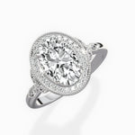 Floral Vintage Style 1.68 ct Oval Lab Grown Diamond Engagement Ring in 14K White Gold - The Better Diamonds