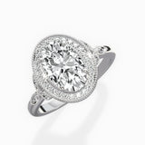 Floral Vintage Style 1.68 ct Oval Lab Grown Diamond Engagement Ring in 14K White Gold - The Better Diamonds
