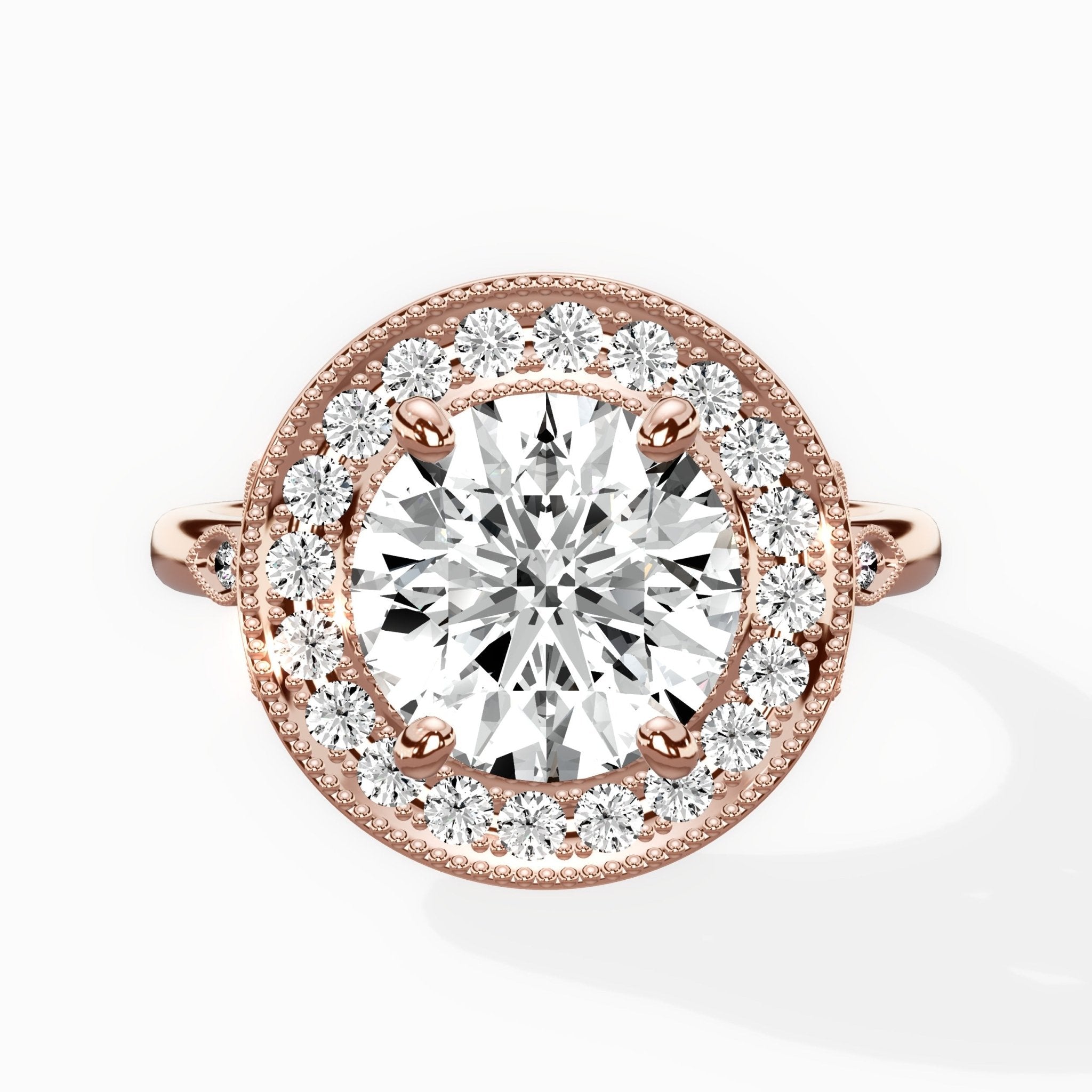 Floral Vintage Style Engagement Ring - The Better Diamonds