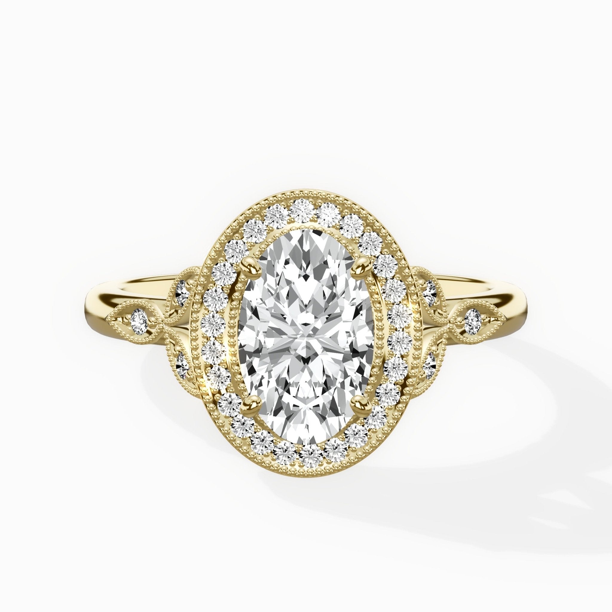Floral Vintage Style Engagement Ring - The Better Diamonds