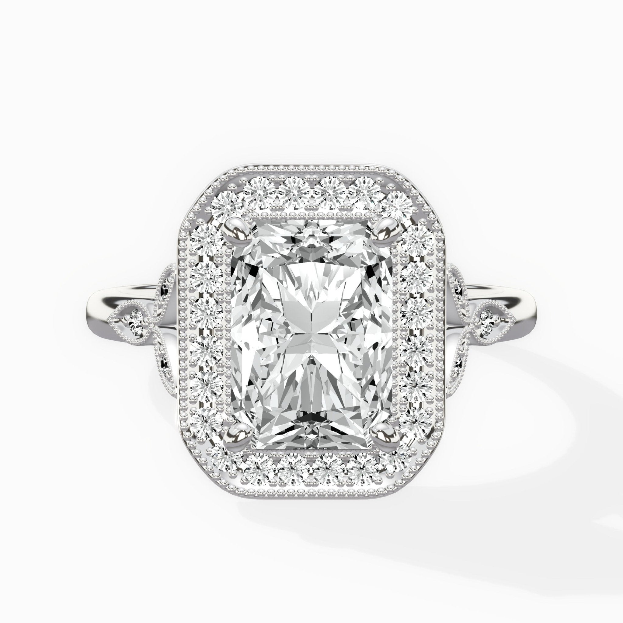 Floral Vintage Style Engagement Ring - The Better Diamonds