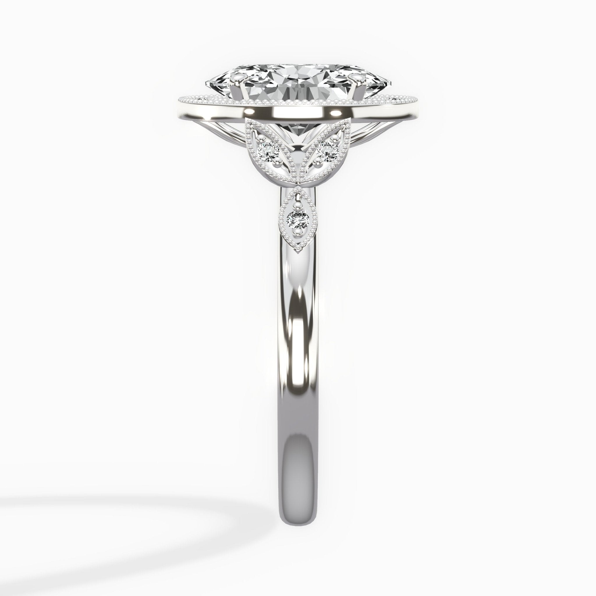 Floral Vintage Style Engagement Ring - The Better Diamonds