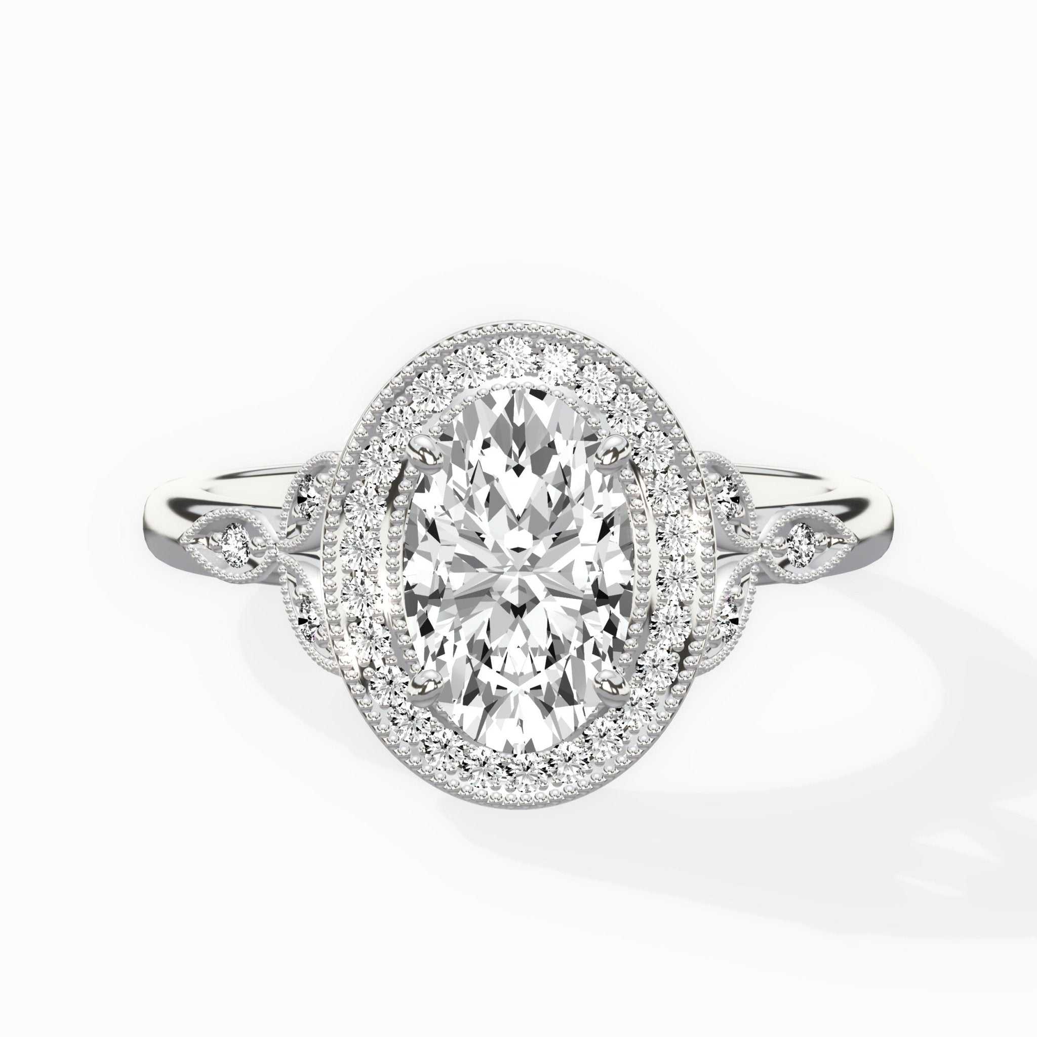 Floral Vintage Style Engagement Ring - The Better Diamonds