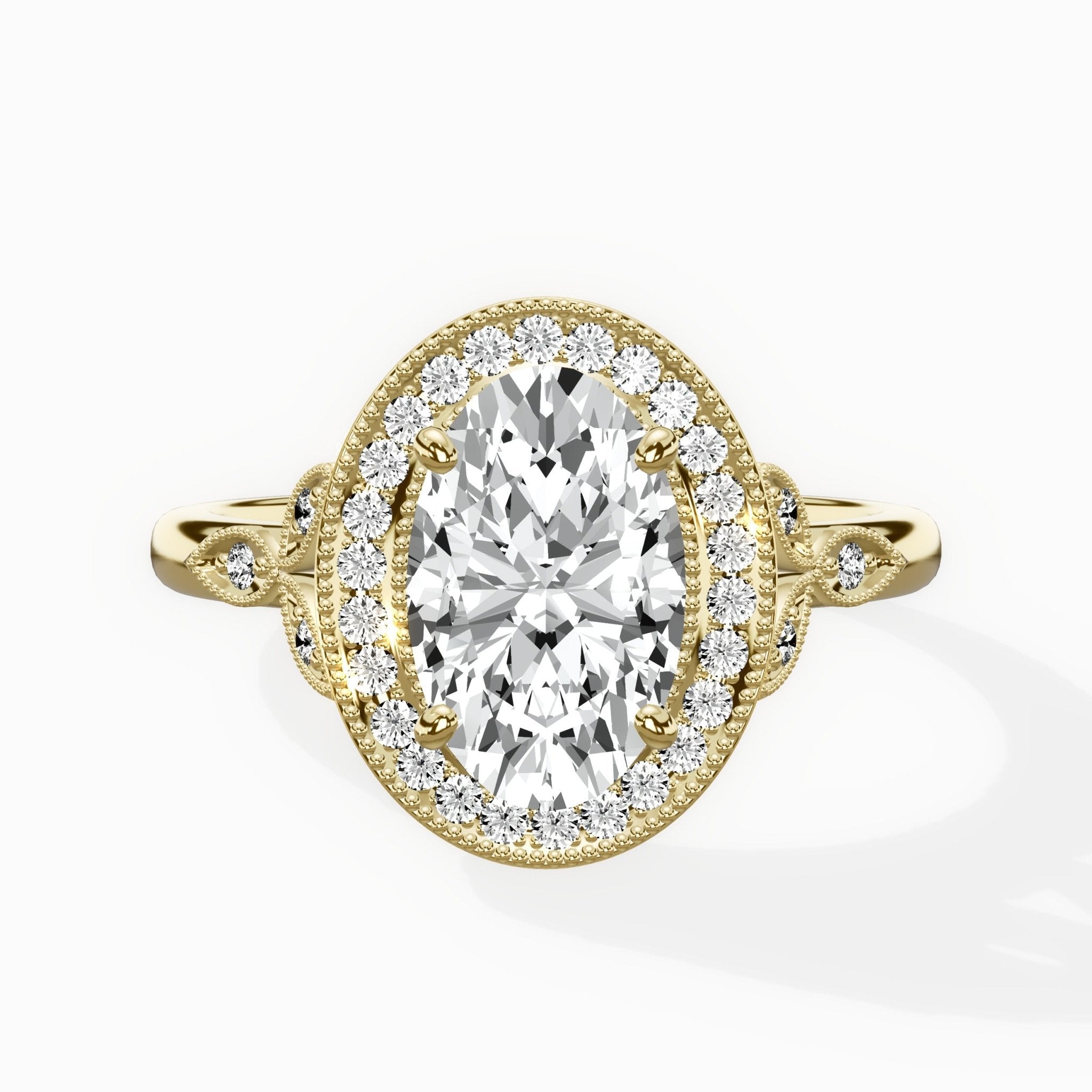 Floral Vintage Style Engagement Ring - The Better Diamonds