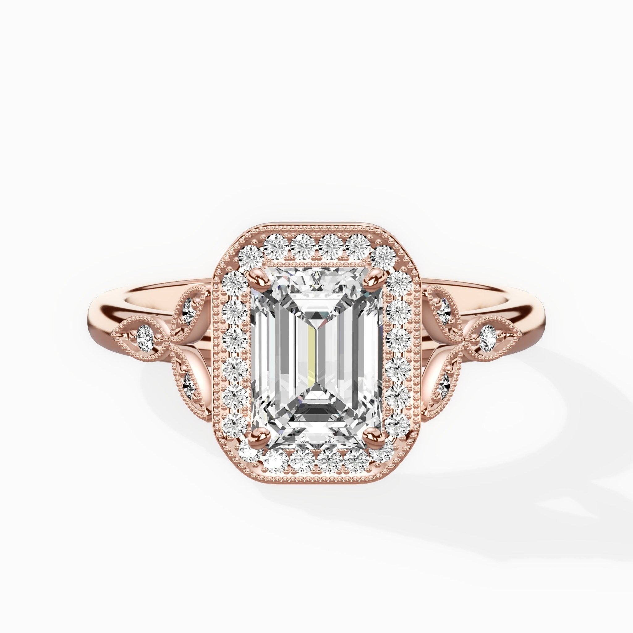 Floral Vintage Style Engagement Ring - The Better Diamonds