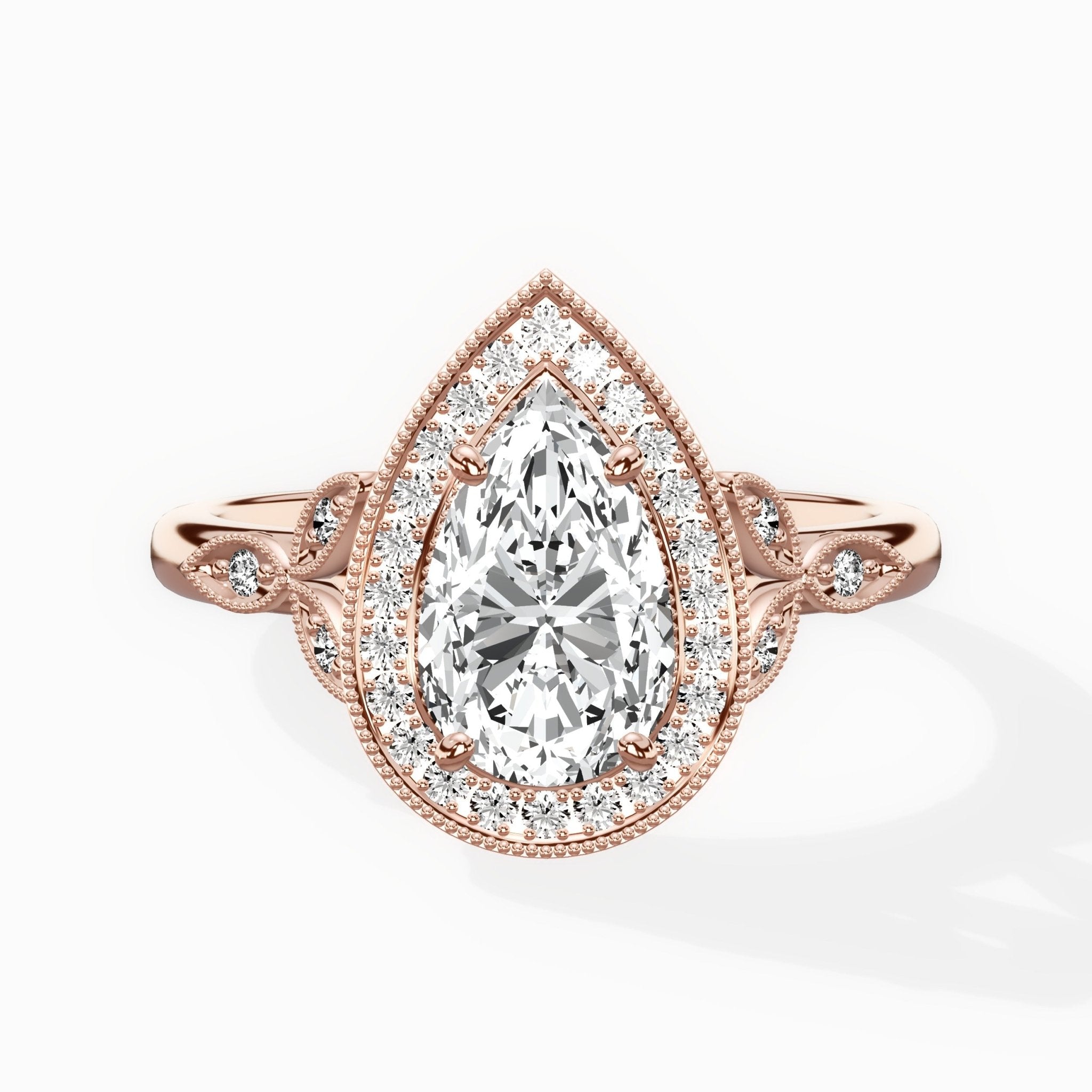 Floral Vintage Style Engagement Ring - The Better Diamonds