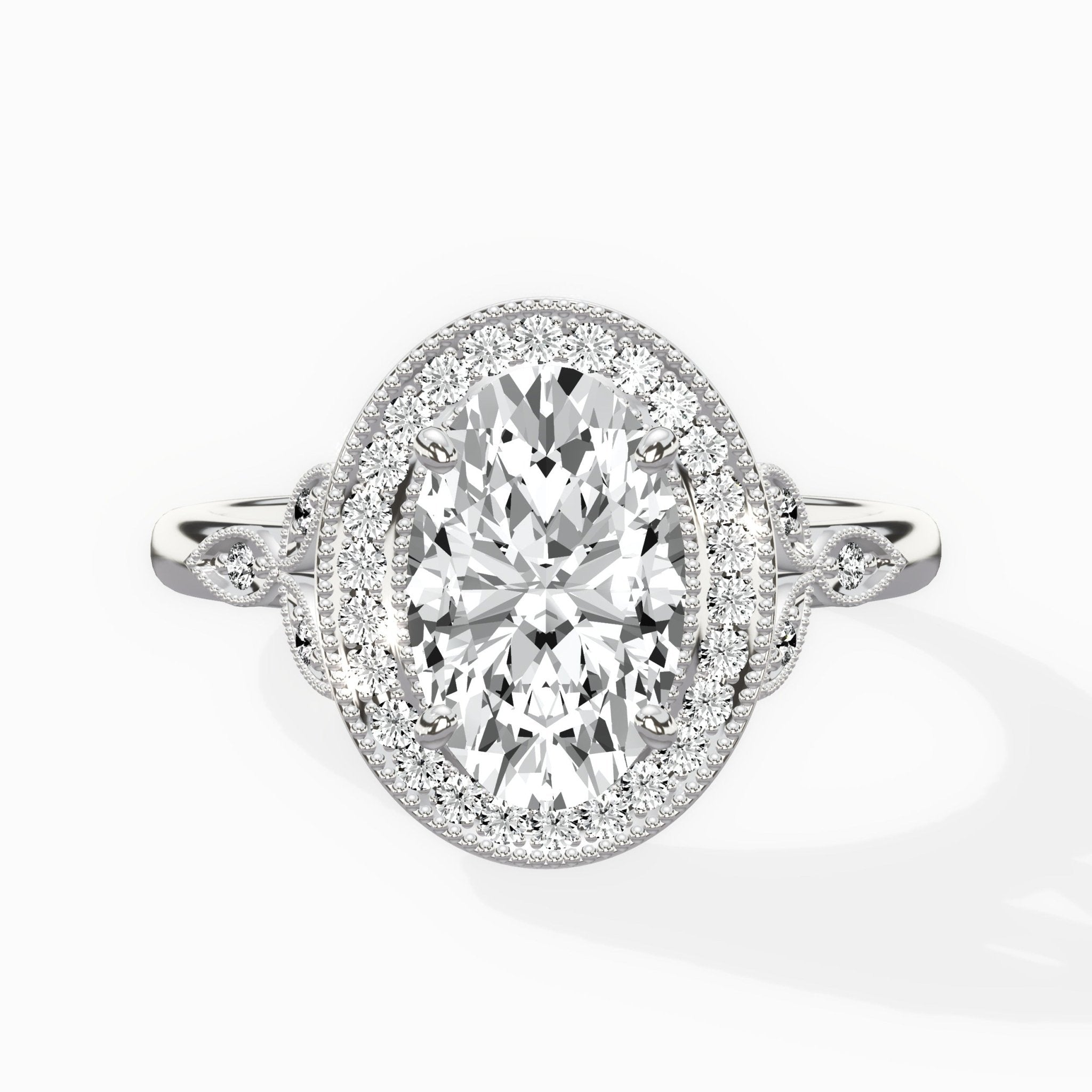 Floral Vintage Style Engagement Ring - The Better Diamonds