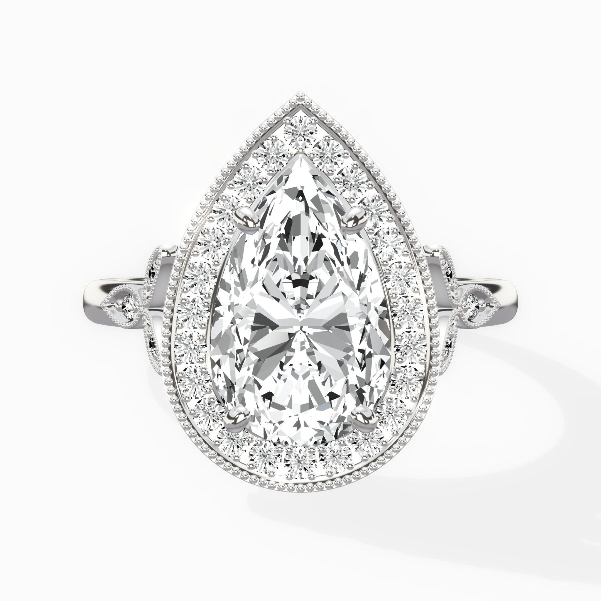 Floral Vintage Style Engagement Ring - The Better Diamonds