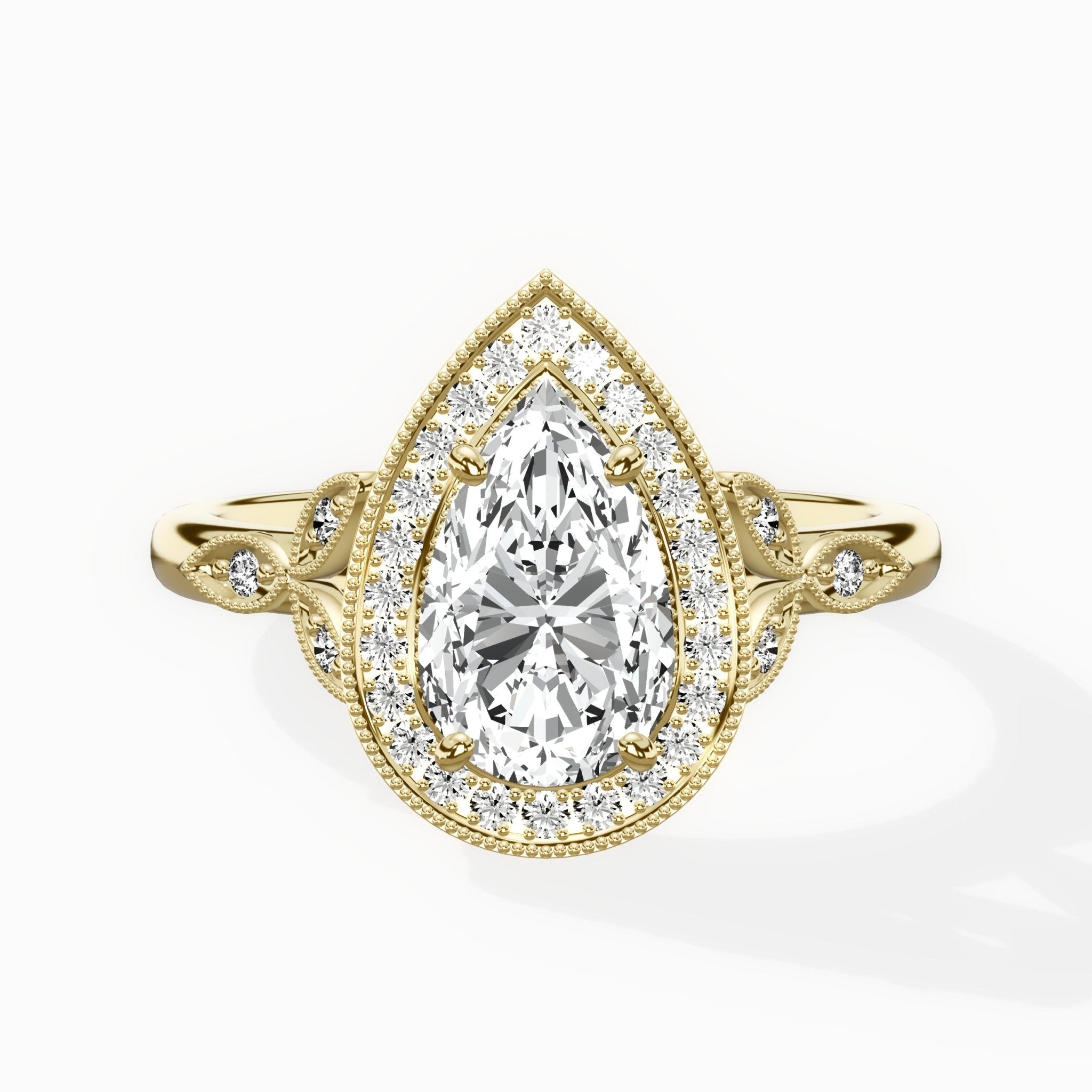 Floral Vintage Style Engagement Ring - The Better Diamonds