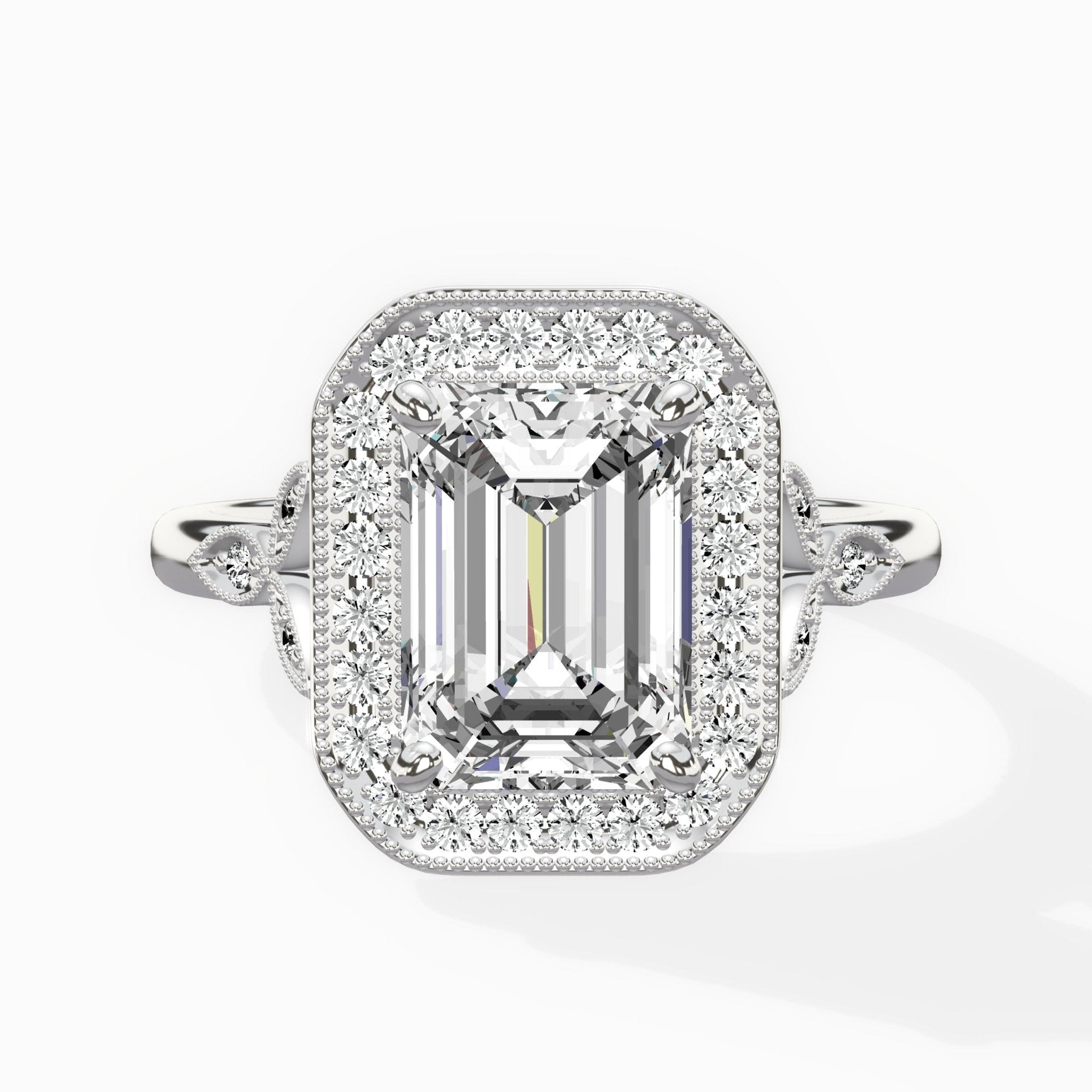 Floral Vintage Style Engagement Ring - The Better Diamonds