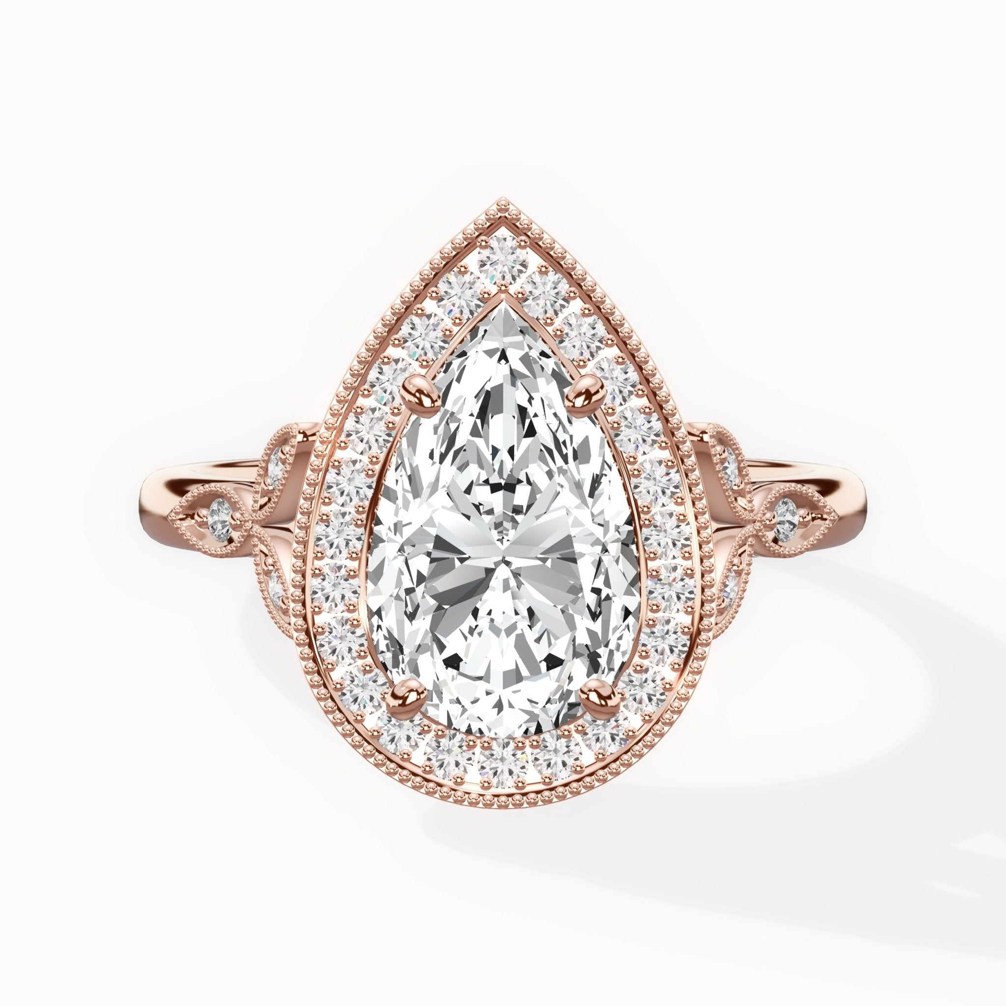 Floral Vintage Style Engagement Ring - The Better Diamonds