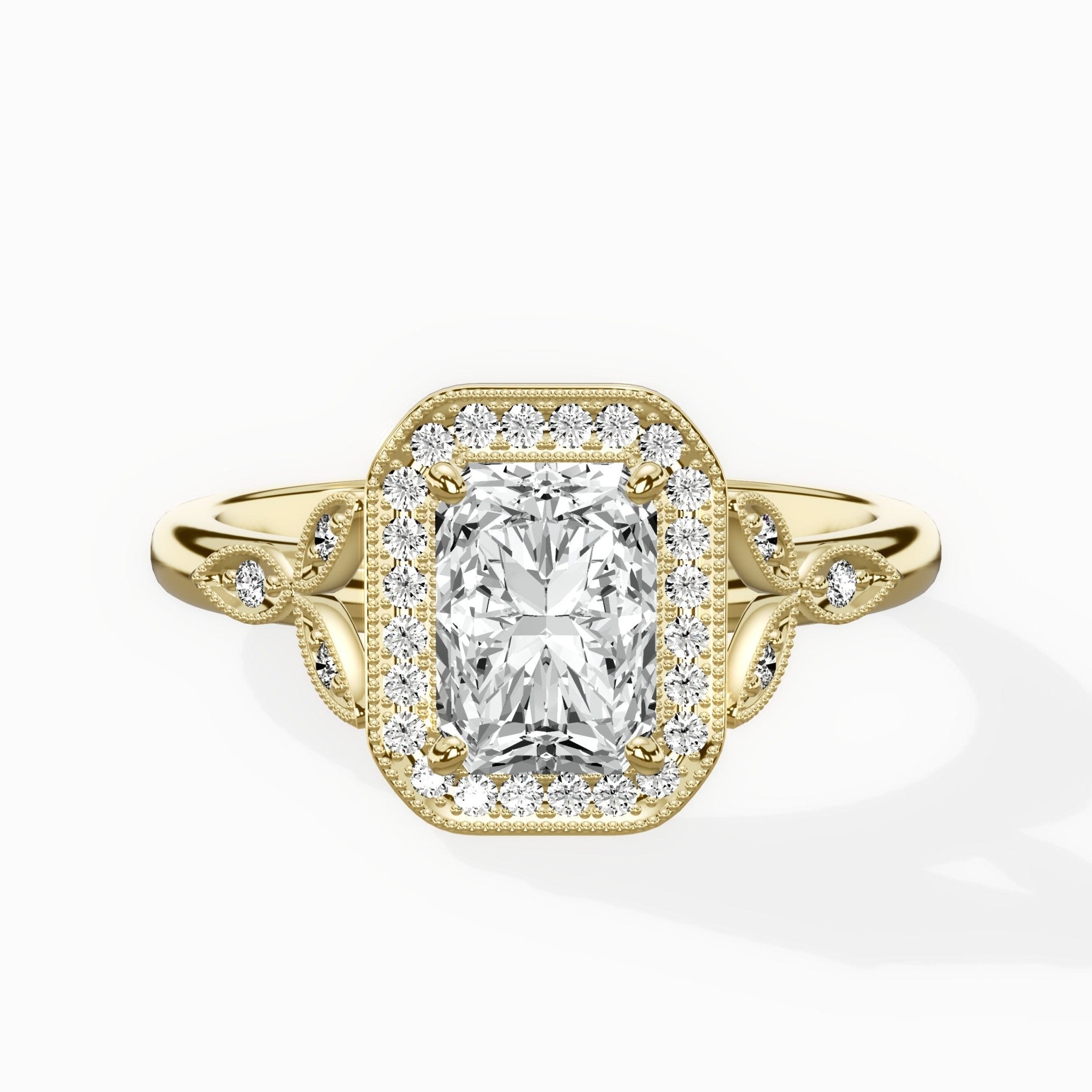 Floral Vintage Style Engagement Ring - The Better Diamonds