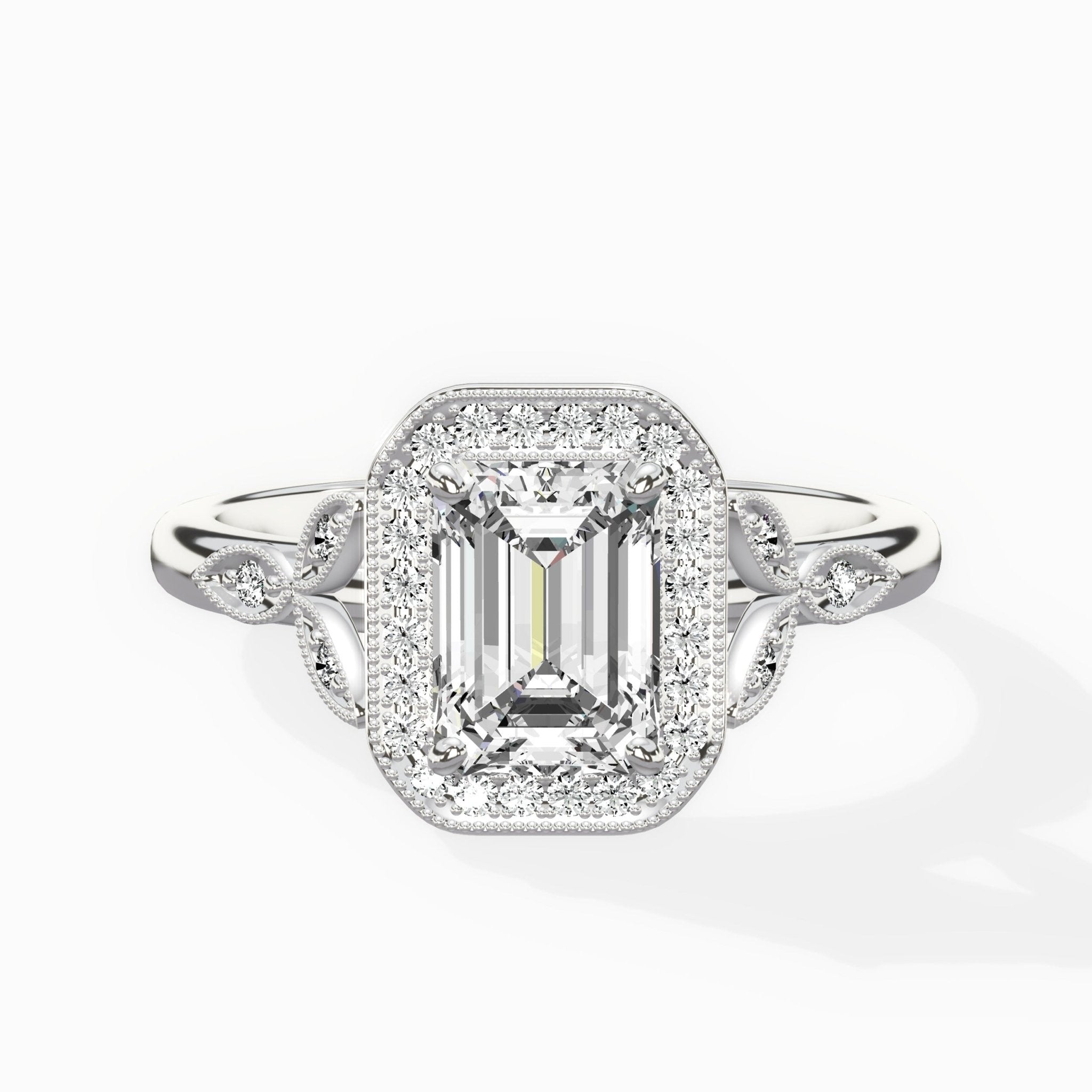 Floral Vintage Style Engagement Ring - The Better Diamonds